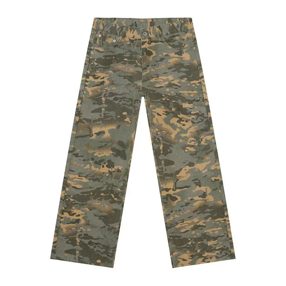 Japanese Brand Retro camouflage straight leg wide leg jeans Size US 32 / EU 48 - 5 Thumbnail