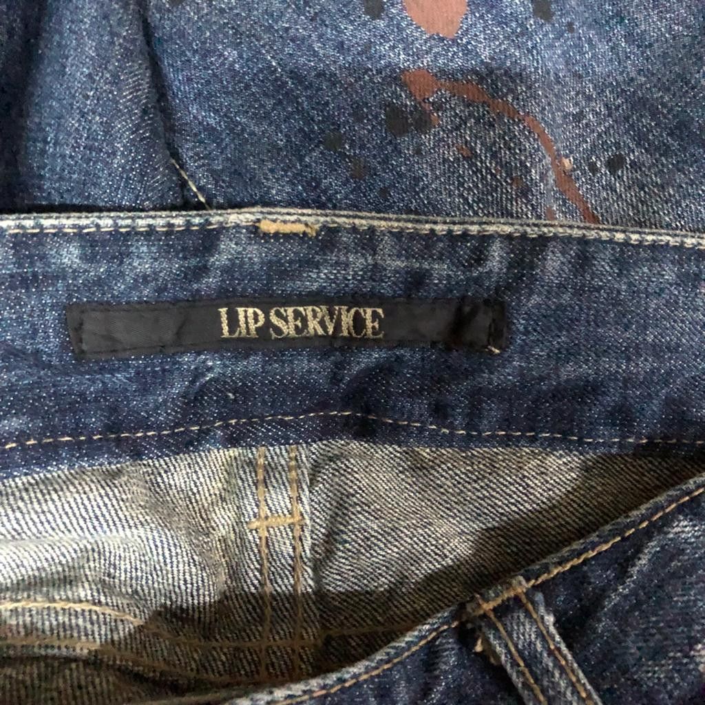 If Six Was Nine Lip Service Splash Paint Flare Denim Pants Size 30" / US 8 / IT 44 - 3 Thumbnail