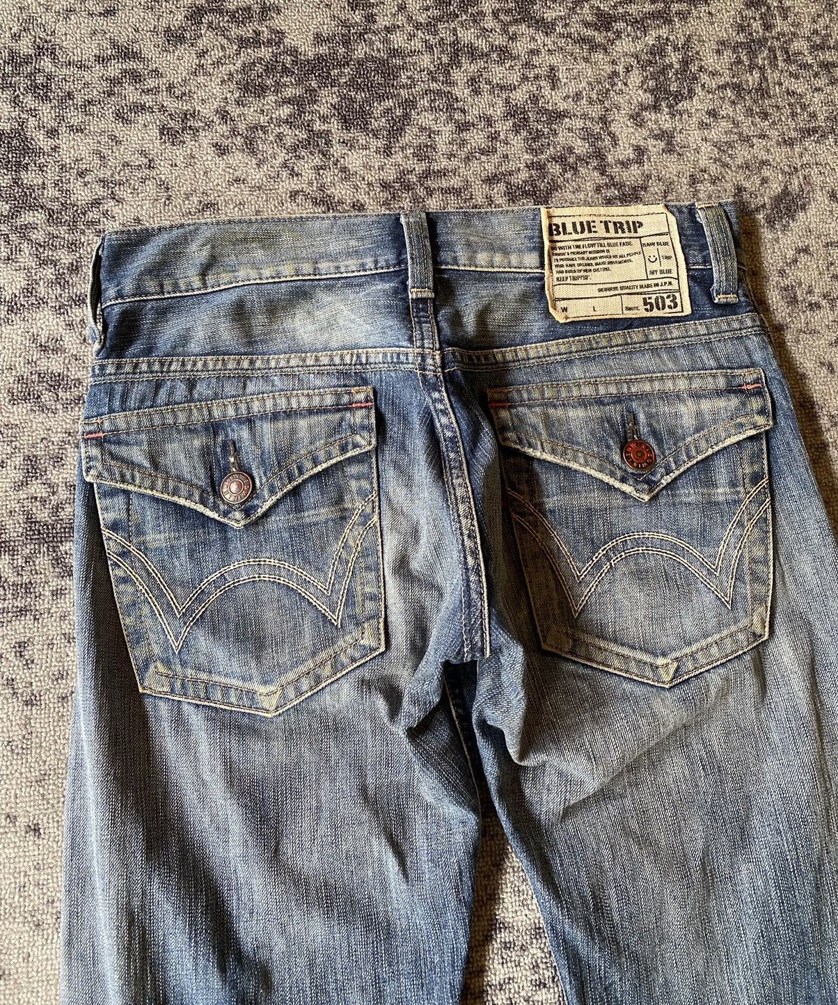 Edwin Y2k Edwin 503 blue trip distressed bootcut jeans Size US 32 / EU 48 - 3 Thumbnail