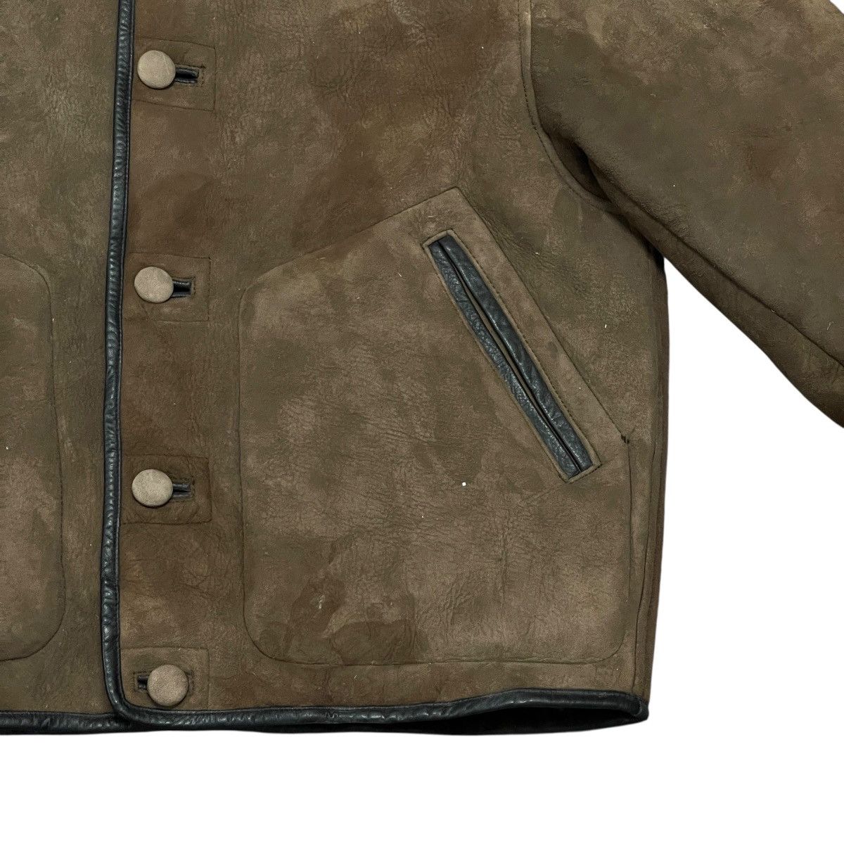 Leather Vintage Brown Suede Sheepskin Leather Shearling Jacket Size US M / EU 48-50 / 2 - 3 Thumbnail
