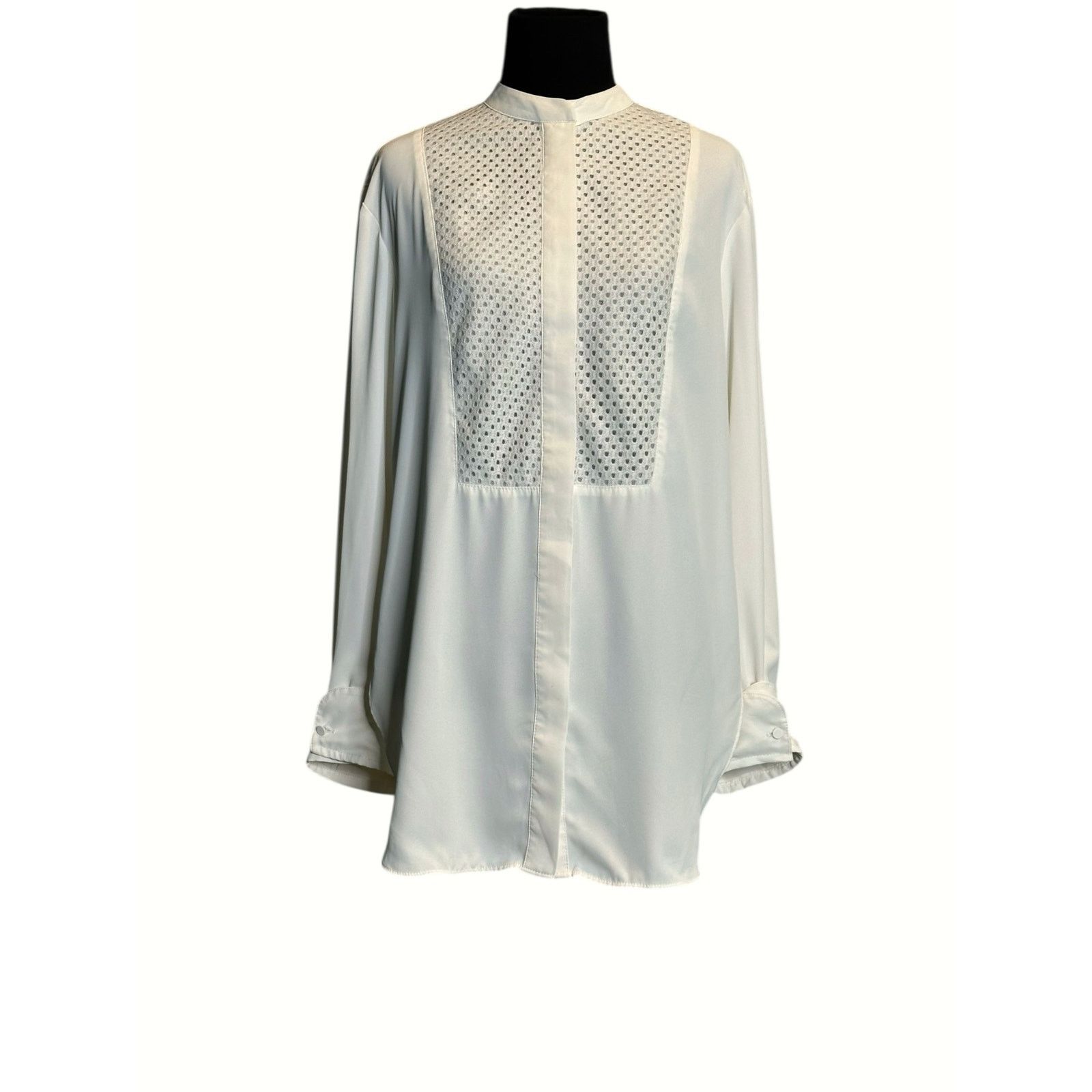 H&M H&M white long sleeves hidden button tunic blouse size Small Size S / US 4 / IT 40 - 12 Thumbnail
