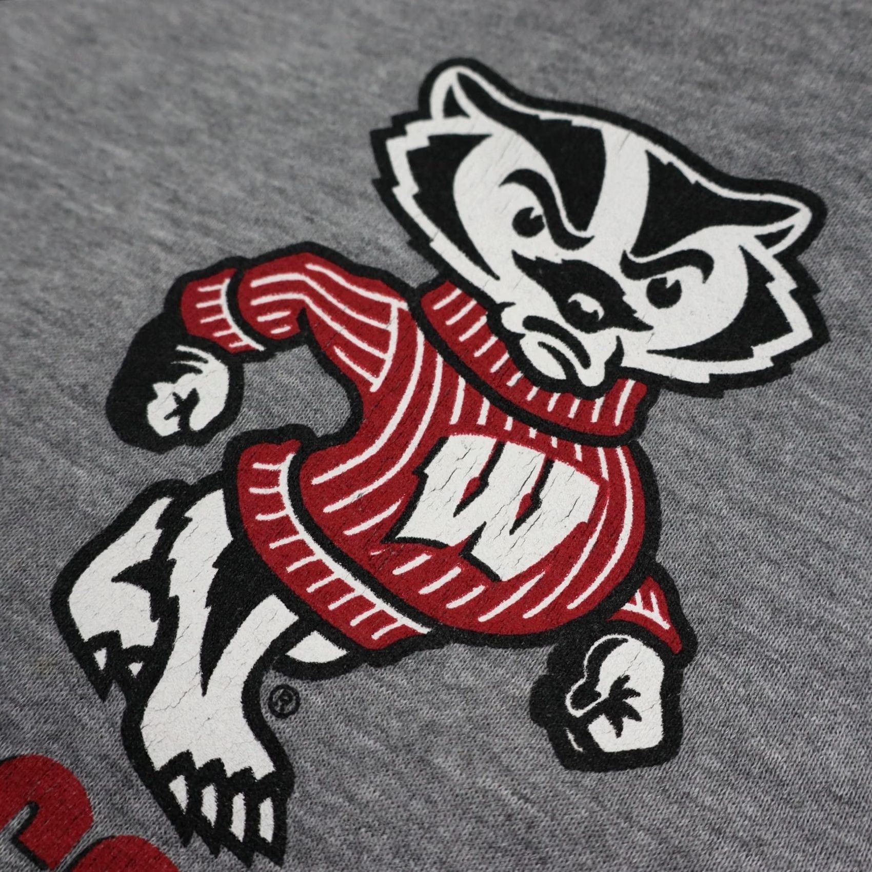Vintage Vintage Russell Athletic Wisconsin Badgers Hoodie Mens XL Gray Fleece Pullover Logo 90s University UW Bucky Football Sweatshirt Size US XL / EU 56 / 4 - 6 Thumbnail