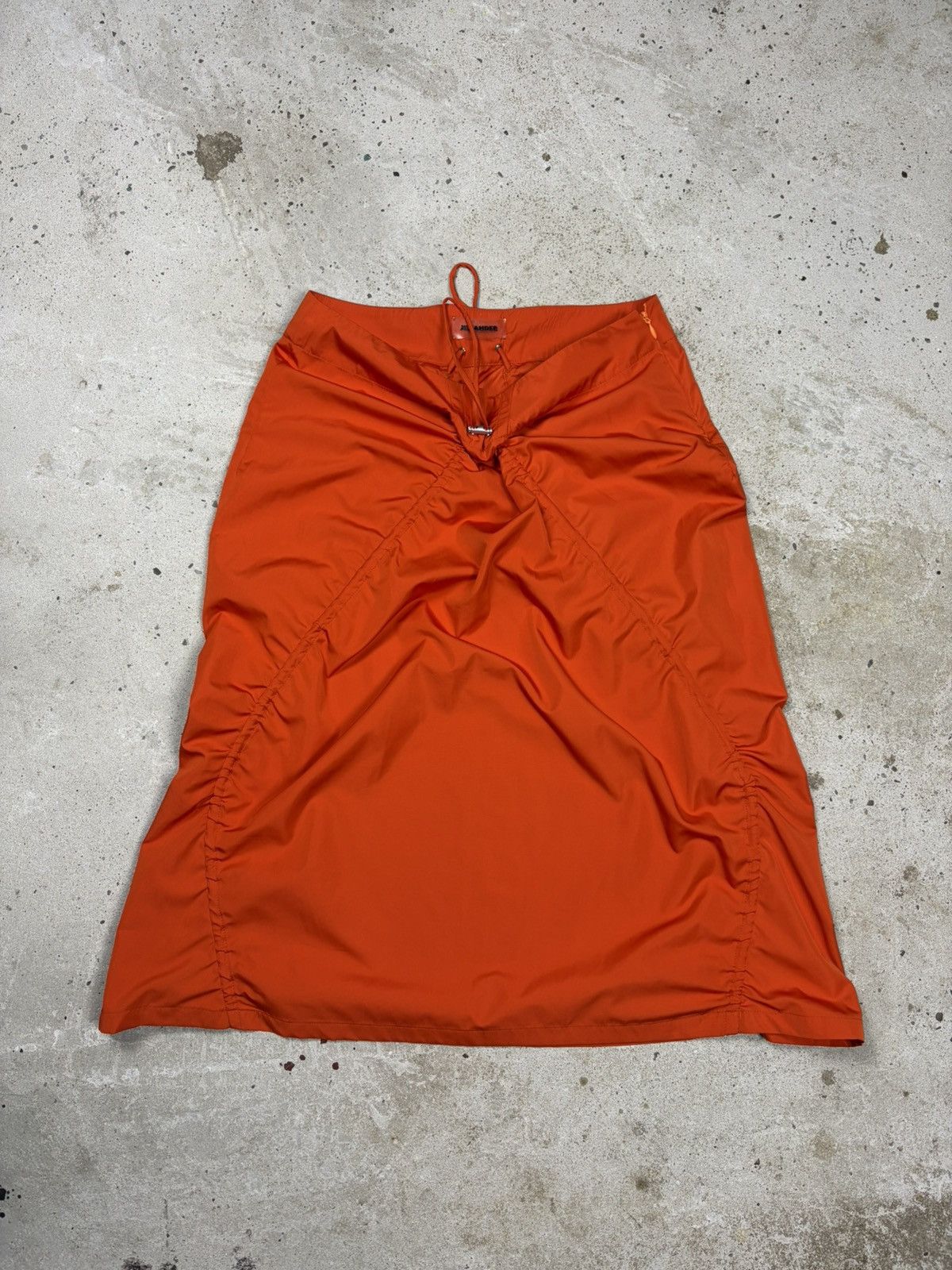 Jil Sander Vintage 2000s Jil Sander Orange Red Drawstring Skirt Size 25" / US 0 / IT 36 - 1 Thumbnail