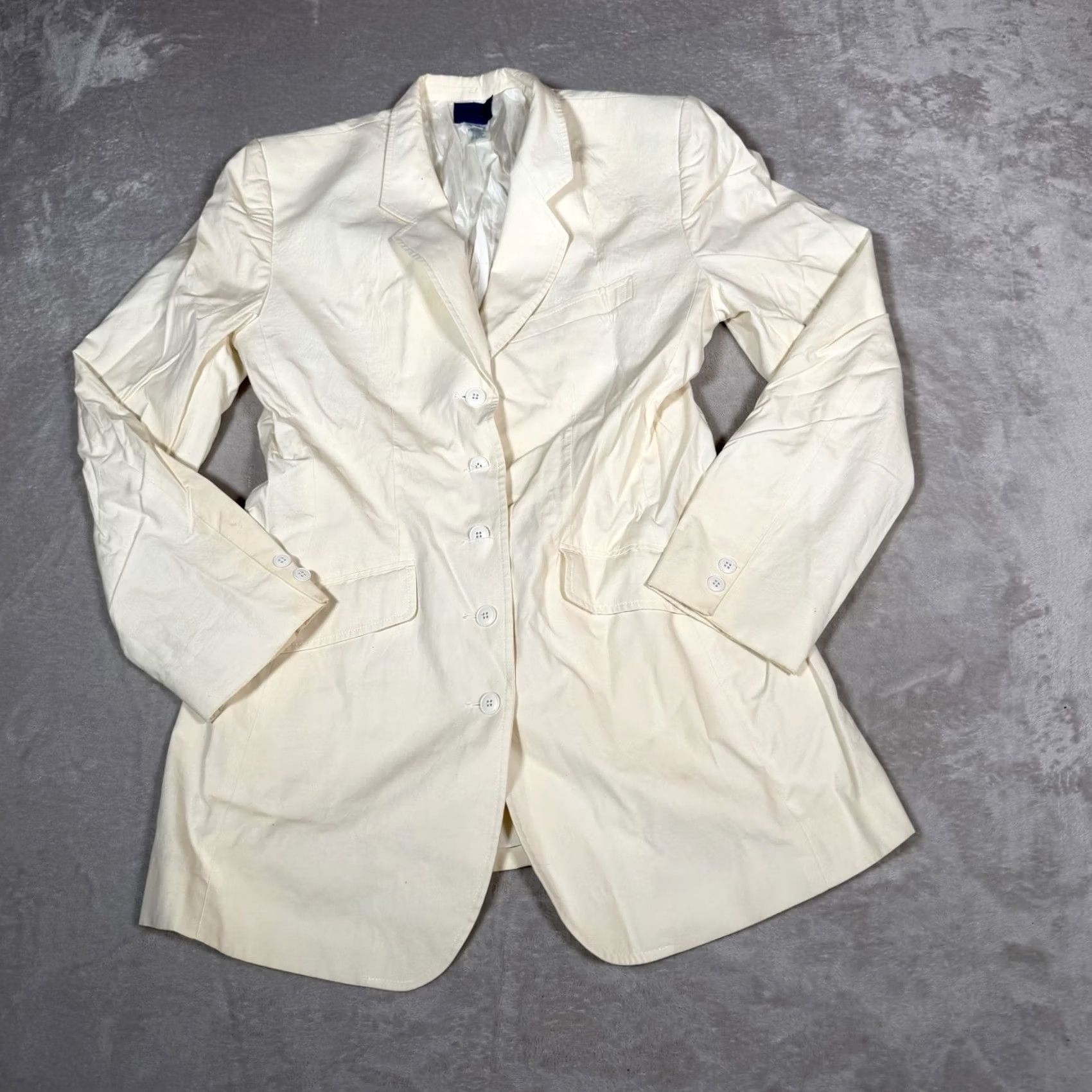 Kenzo VINTAGE KENZO Blazer Womens 40 White Long Jacket Button Casual Formal Coat 5-Button Regular Size Women Stain Size S / US 4 / IT 40 - 5 Thumbnail