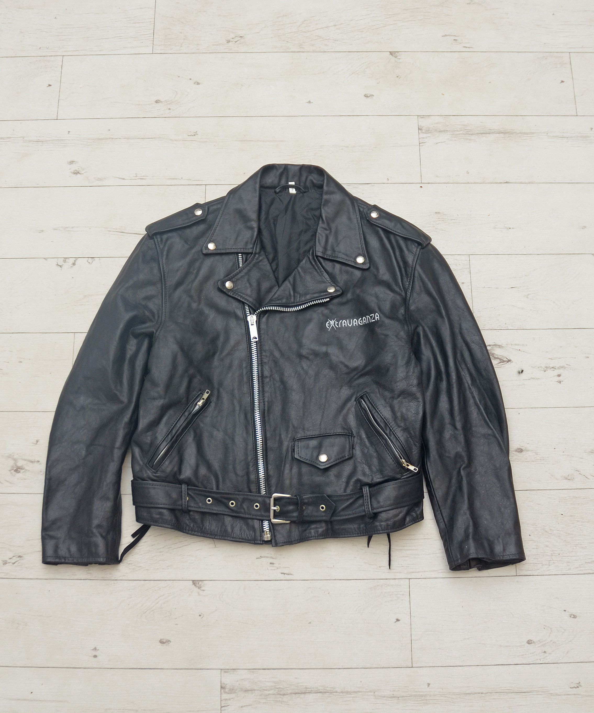 Vintage VINTAGE Made in France BLACK MOTORCYCLE LEATHER BIKER JACKET Size US M / EU 48-50 / 2 - 1 Thumbnail