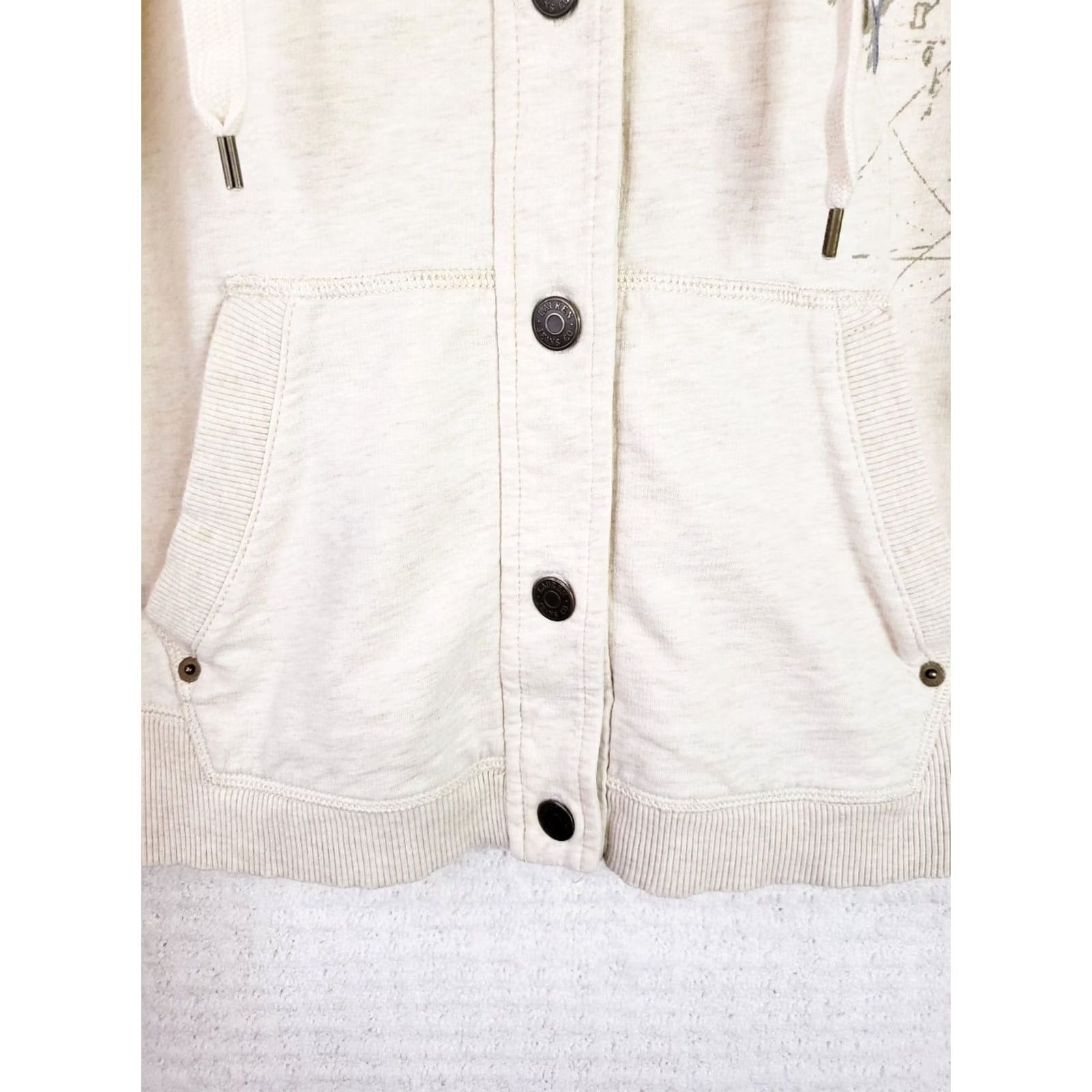 Ralph Lauren Lauren Ralph Lauren Hoodie Jacket Women's L Button Front Logo Beige Solid Hooded Pockets Fall Winter Spring Seasonal Casual Designer Regular Fit Size L / US 10 / IT 46 - 5 Thumbnail