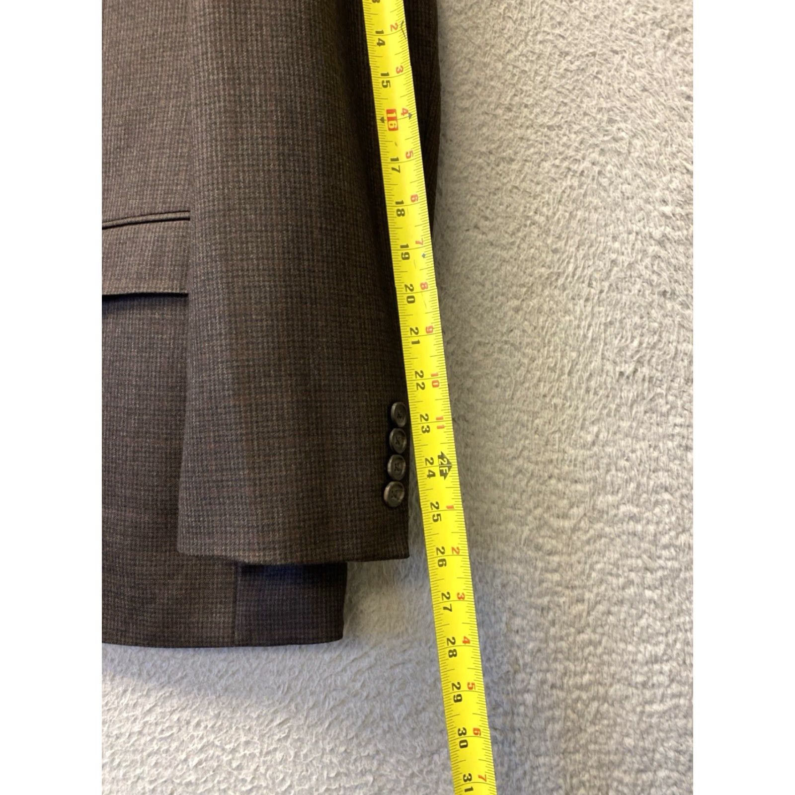 Ralph Lauren RALPH LAUREN 44 Blazer Jacket Wool Houndstooth Glen Plaid Slim Fit Brown Mens Size 44R - 6 Thumbnail