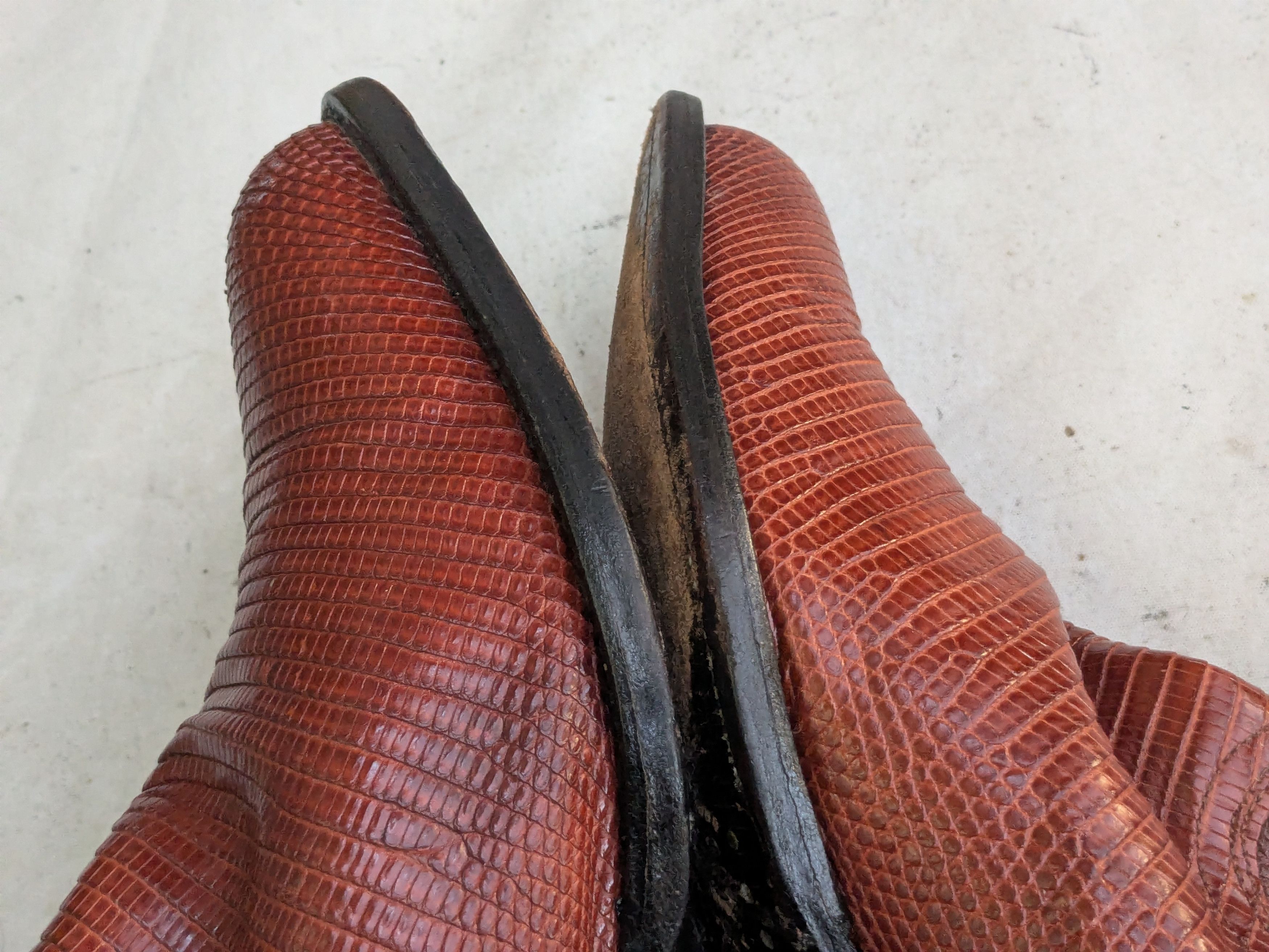 Genuine Leather Lizard Cowboy Boots Brown 11.5 EE Wide Mexico Botas Western Size US 11.5 / EU 44-45 - 7 Thumbnail
