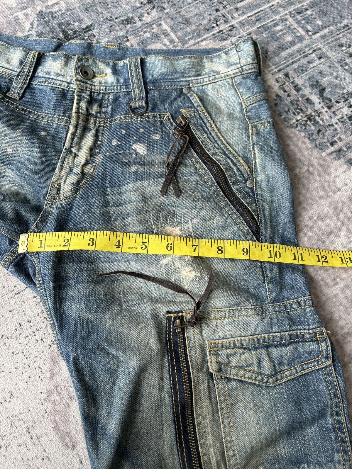 If Six Was Nine Nicole Men Distressed Cargo Jeans Size US 32 / EU 48 - 20 Thumbnail