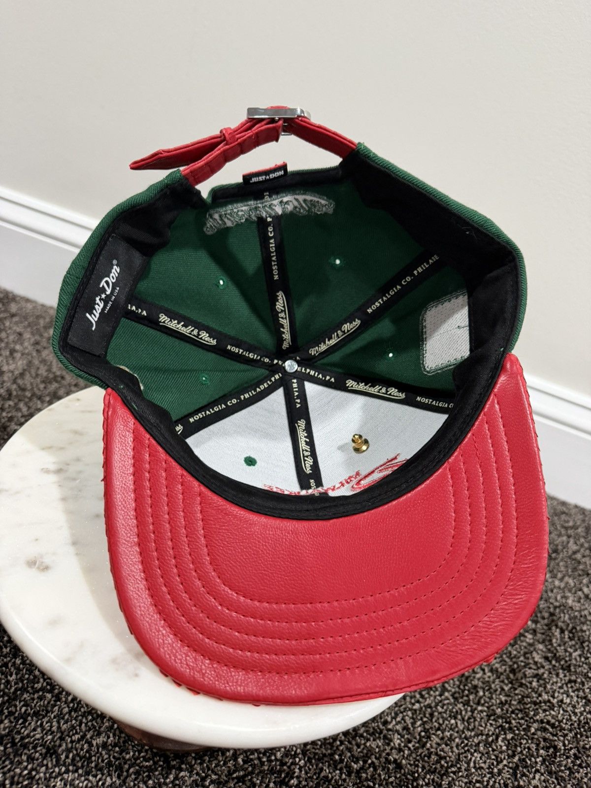 Just Don × Mitchell & Ness Just Don x Mitchell & Ness NBA Milwaukee Bucks Green/Red Hat Size ONE SIZE - 6 Thumbnail
