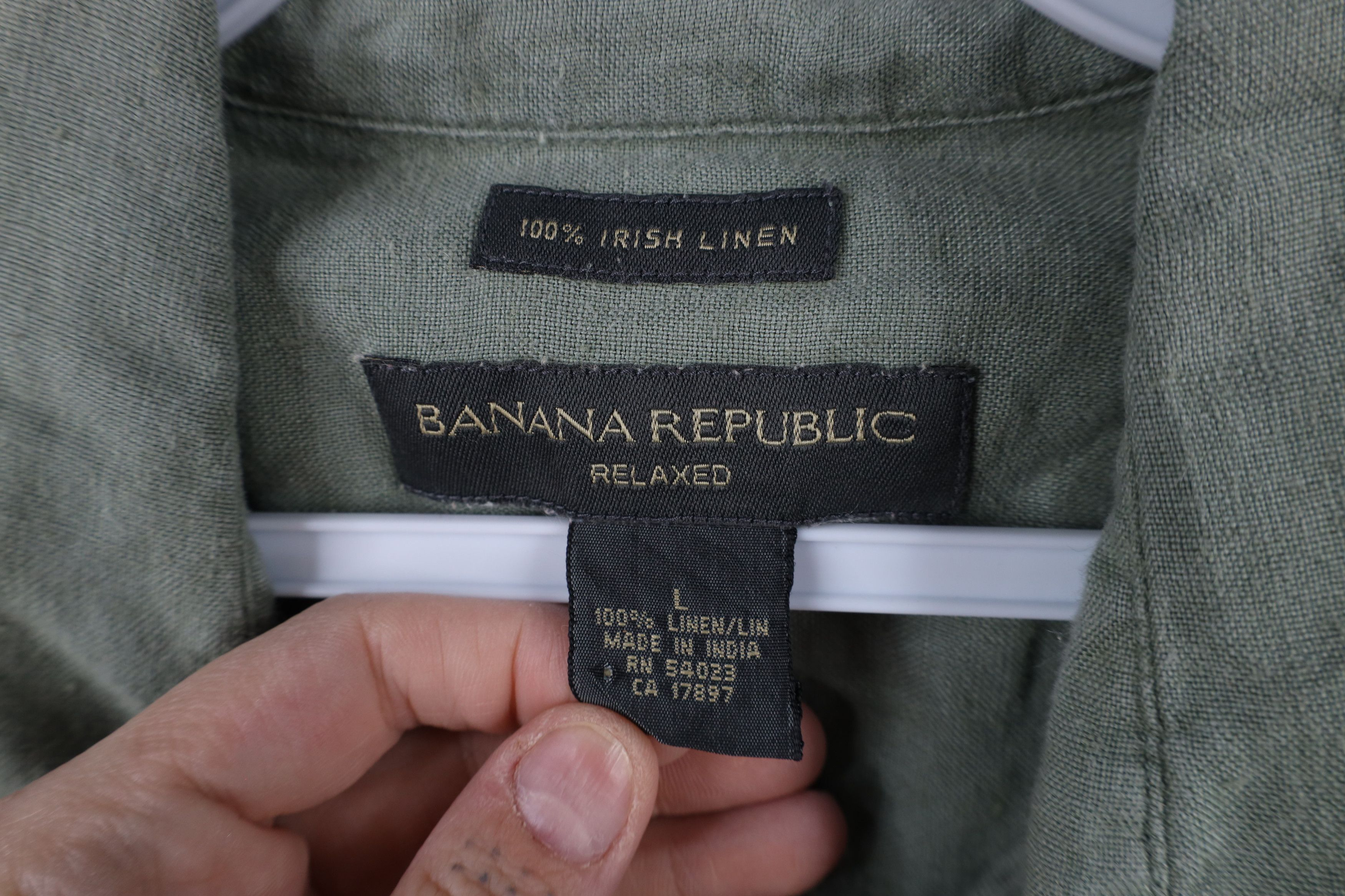 Banana Republic × Vintage Vintage Y2K 2001 Banana Republic Collared Button Shirt Green Size US L / EU 52-54 / 3 - 5 Thumbnail