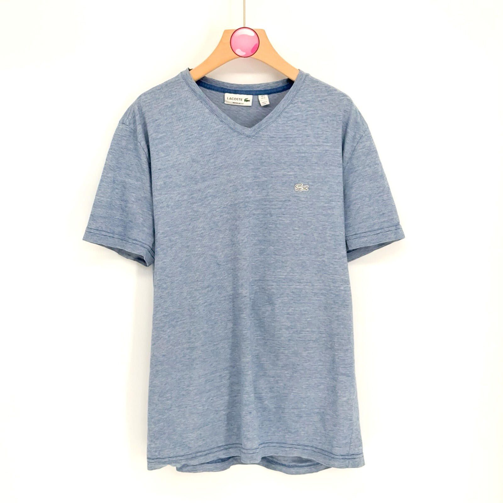 Lacoste Lacoste Blue Striped Regular Supima Cotton TShirt Mens XL Size US XL / EU 56 / 4 - 1 Thumbnail