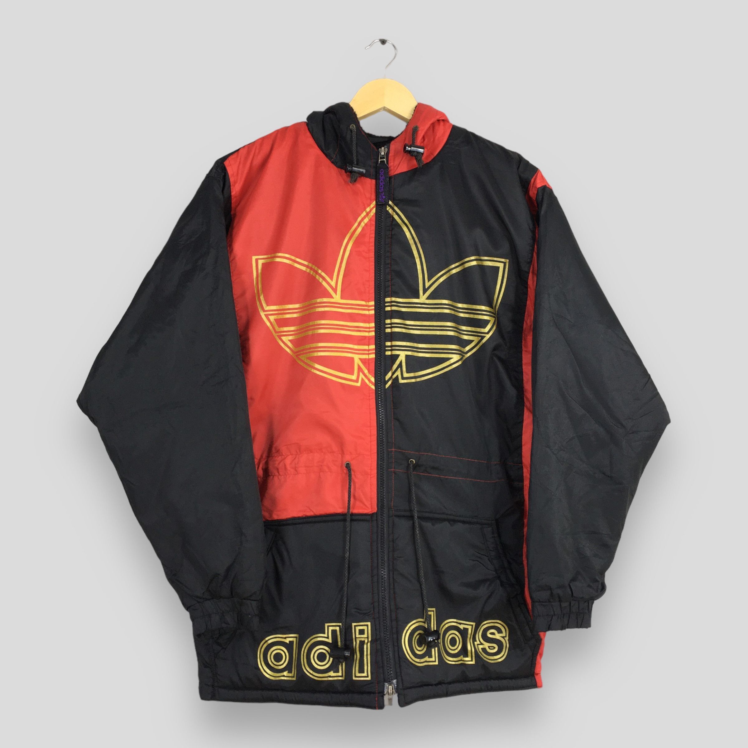 Vintage 90's Adidas Trefoil Logo Multicolor Hoodie Jacket M