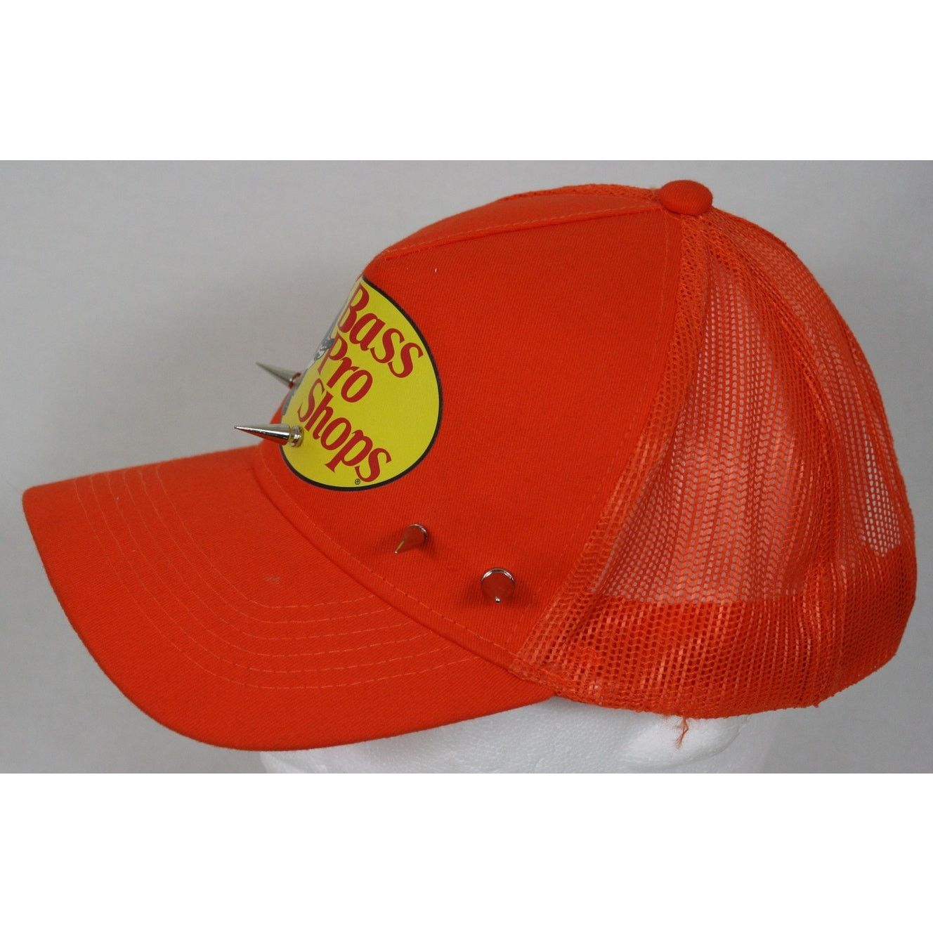 Bass Pro Shops × Handmade Custom Made Bass Pro Shops 1/1 Spiked Goth Punk Trucker Hat Size ONE SIZE - 2 Thumbnail