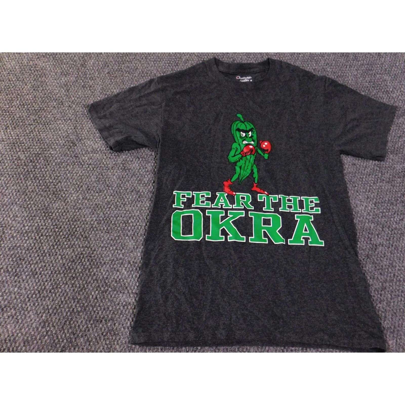 Champion Champion Shirt Mens Small Charcoal Fear The Okra Graphic Boxing Tee T-Shirt Size US S / EU 44-46 / 1 - 3 Thumbnail