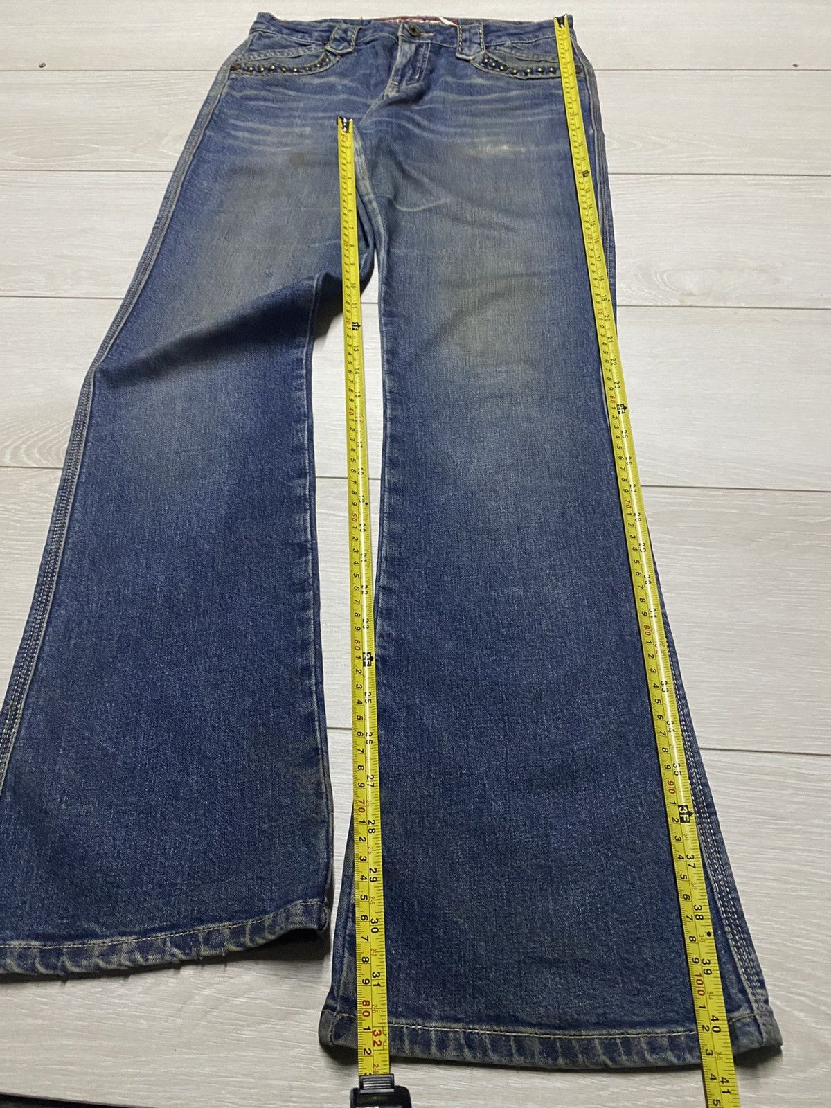 If Six Was Nine BGO Studded Flare Bootcut Denim Jeans Size US 29 - 16 Thumbnail