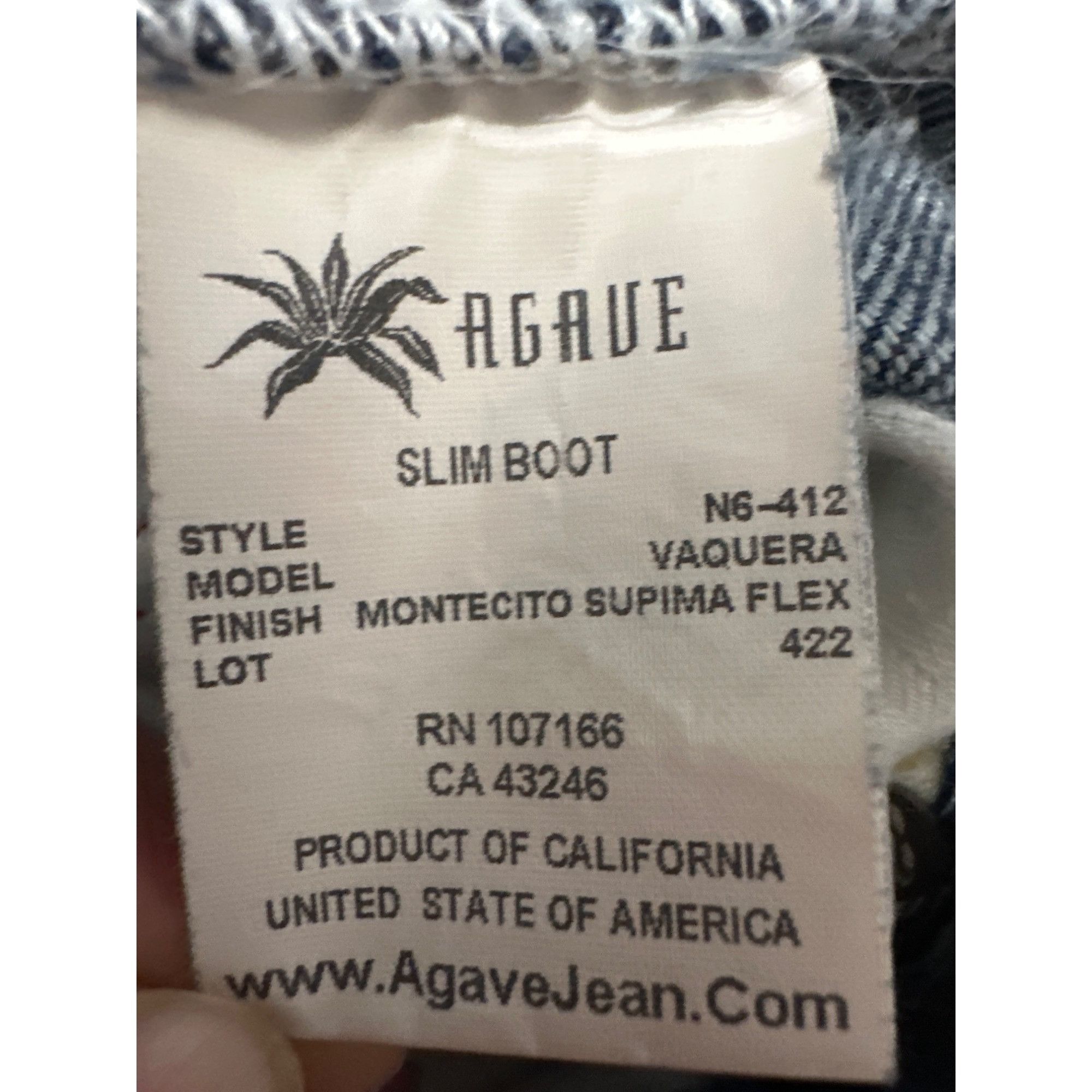 Agave Agave Slim Fit Boot Cut Jeans Montecito Supima Cotton CFlex Size 26" / US 2 / IT 38 - 3 Thumbnail
