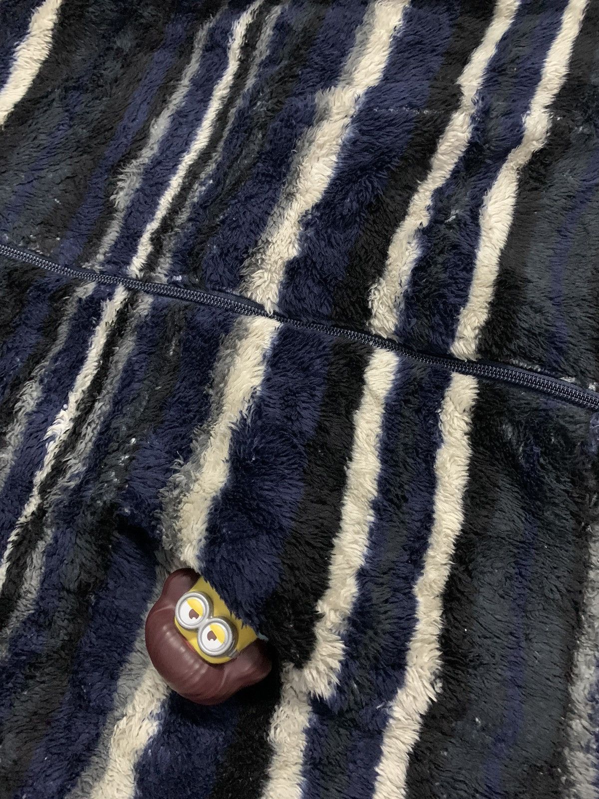 MOUSSY Vintage Japanese Brand Moussy Striped Fleece Hooded Jacket Size US M / EU 48-50 / 2 - 9 Thumbnail