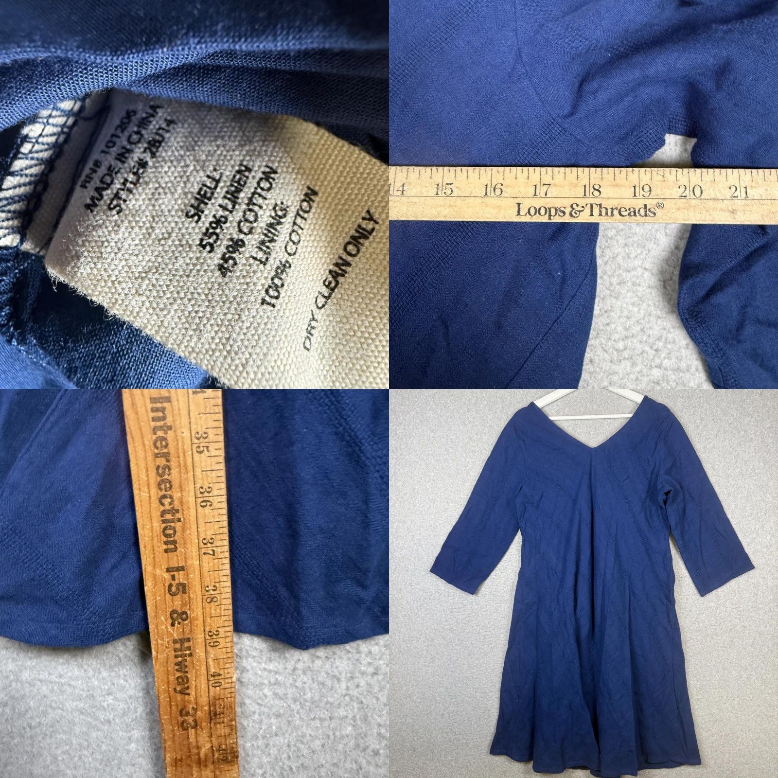 Soft Surroundings Soft Surroundings Dress 3/4 Sleeve Linen Cotton Blend Mini Dress Women M Blue Short A-Line Mens? Size M / US 6-8 / IT 42-44 - 8 Thumbnail