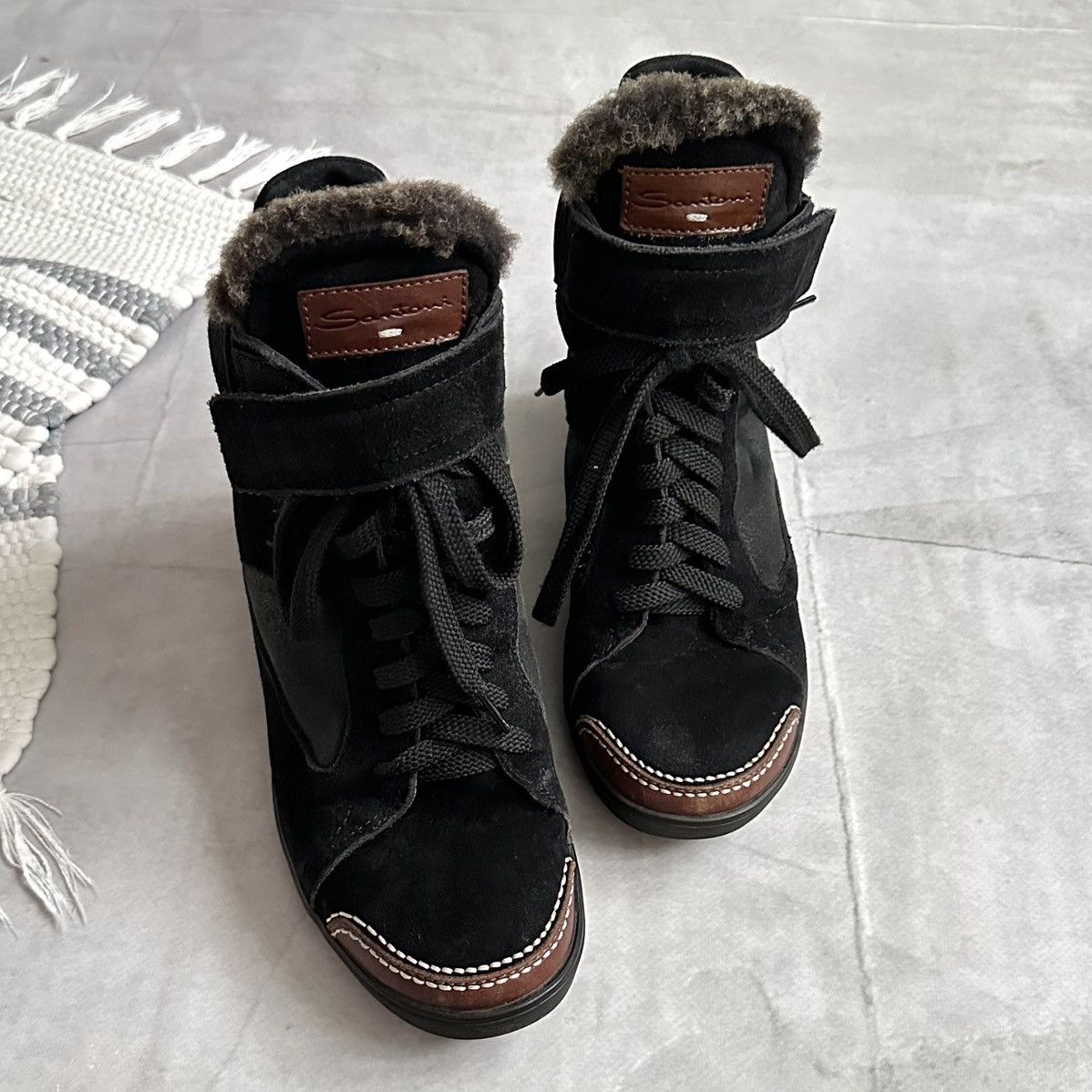 Isabel Marant Santoni Bekett Wedge Suede Fur Sneakers Isabel Marant Style Size US 7.5 / IT 37.5 - 3 Thumbnail