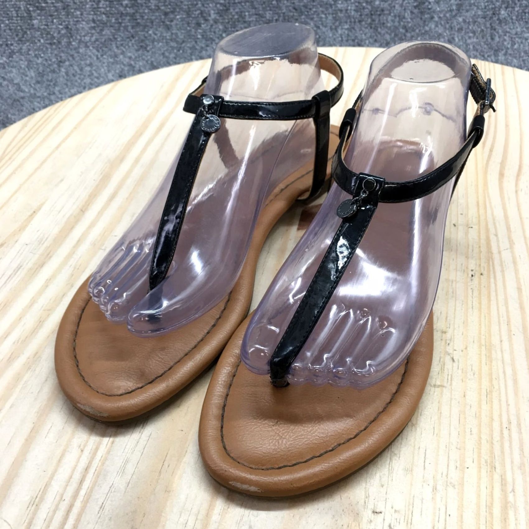 BCBGeneration BCBGeneration Sandals Womens 9 M Astoria Slingback Black Faux Leather Thong Size US 9 / IT 39 - 3 Thumbnail