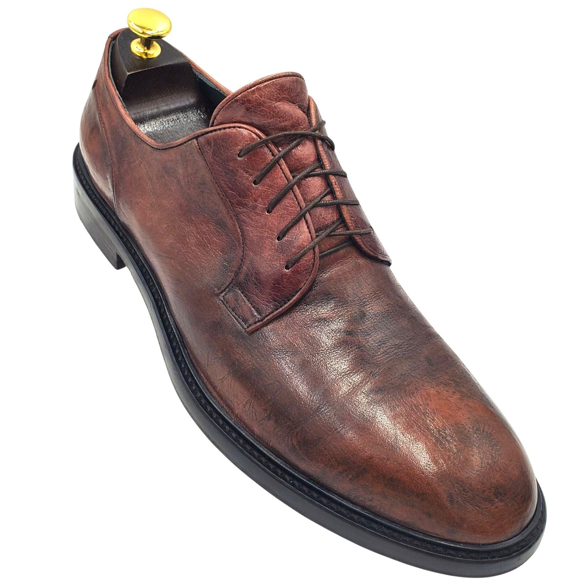 Jo Ghost Italy Jo Ghost Men's size 11 Brown Leather Round Toe Oxford Size US 11 / EU 44 - 1 Thumbnail