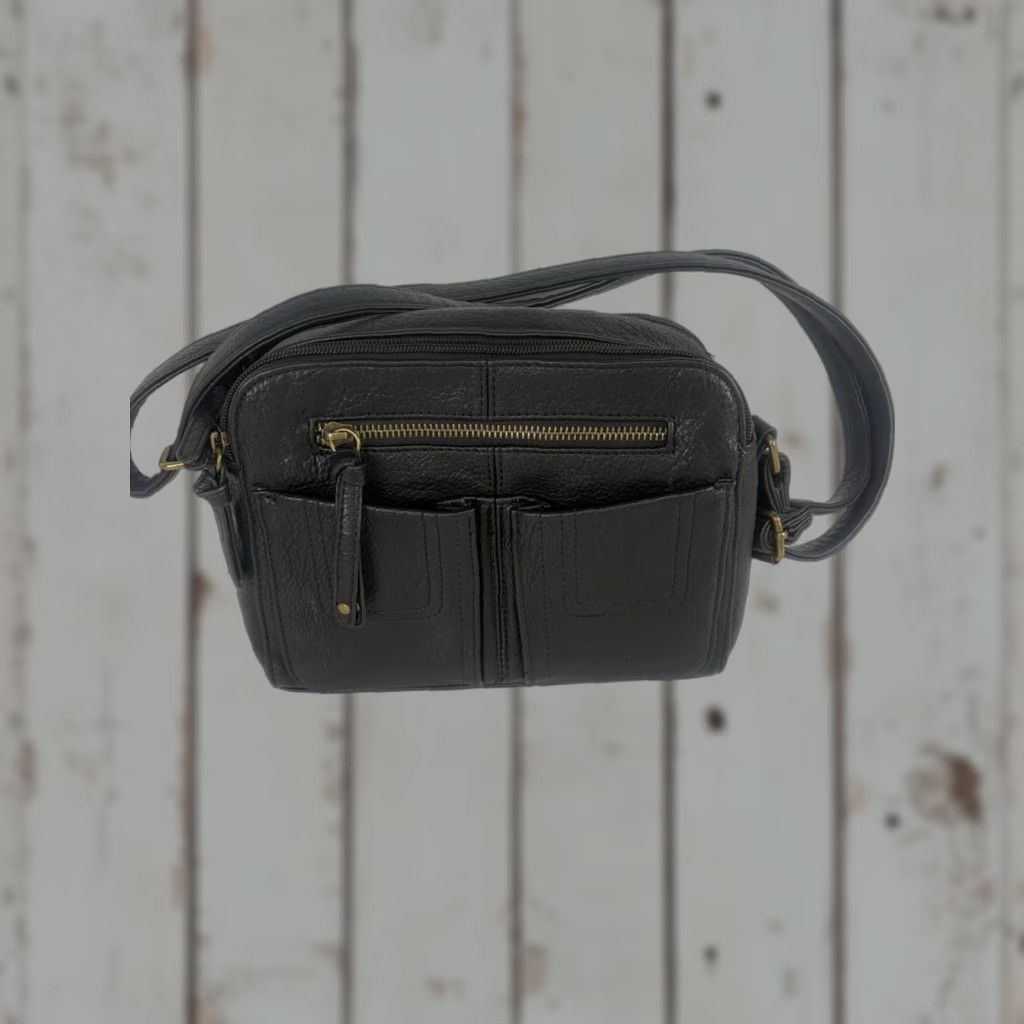 Vintage Bueno Black Pebbled Leather Small Shoulder Bag Size ONE SIZE - 1 Thumbnail