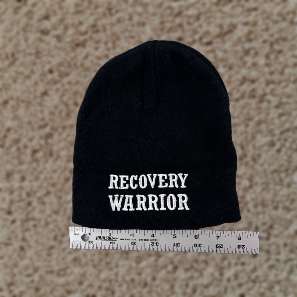 Vintage Otto Beanie Recovery Warrior Toque Adult One Size Black Knit Cotton Acrylic Blend Size ONE SIZE - 1 Thumbnail