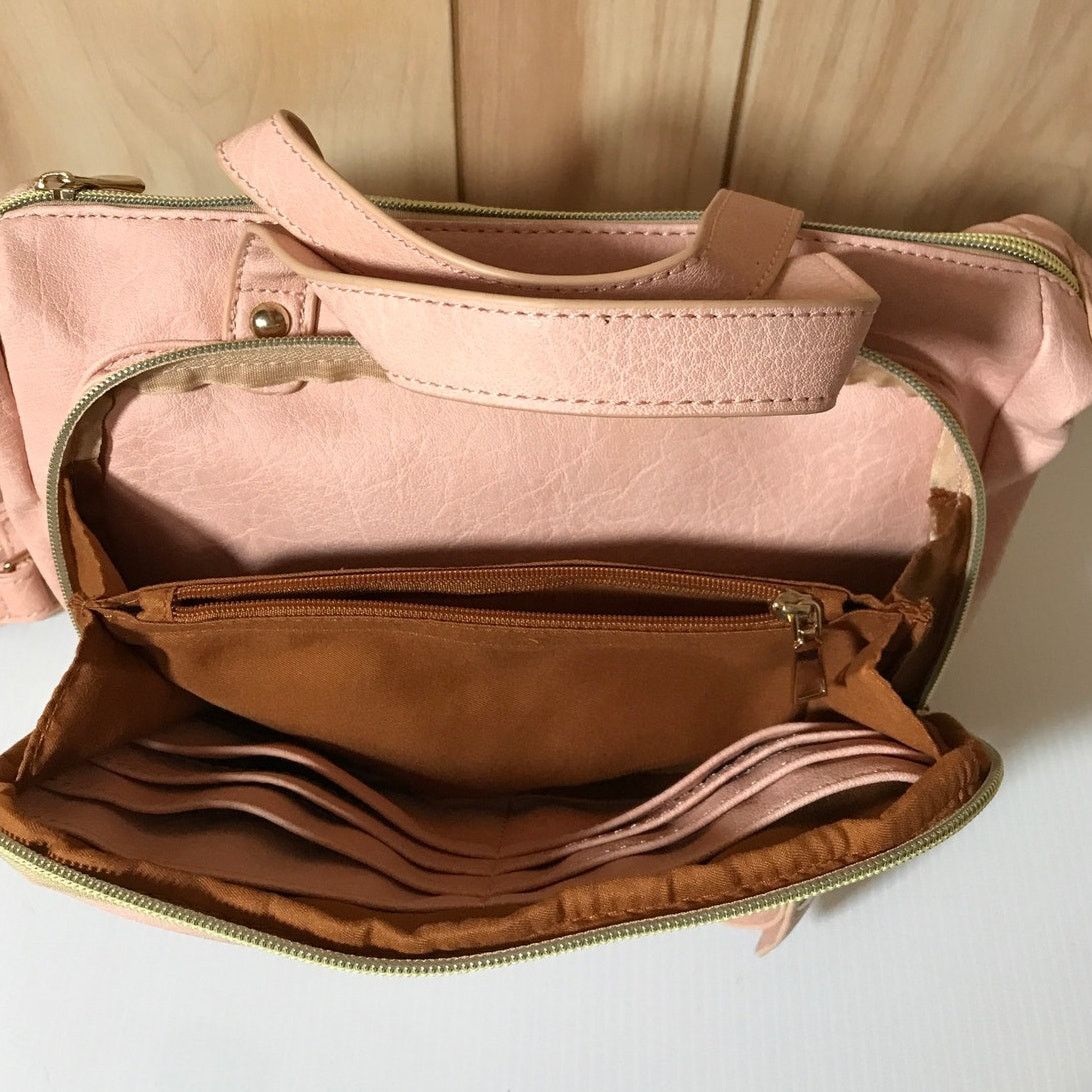 Other Brenice Pink Faux Leather Small Organizing Shoulder Handbag Size ONE SIZE - 4 Thumbnail