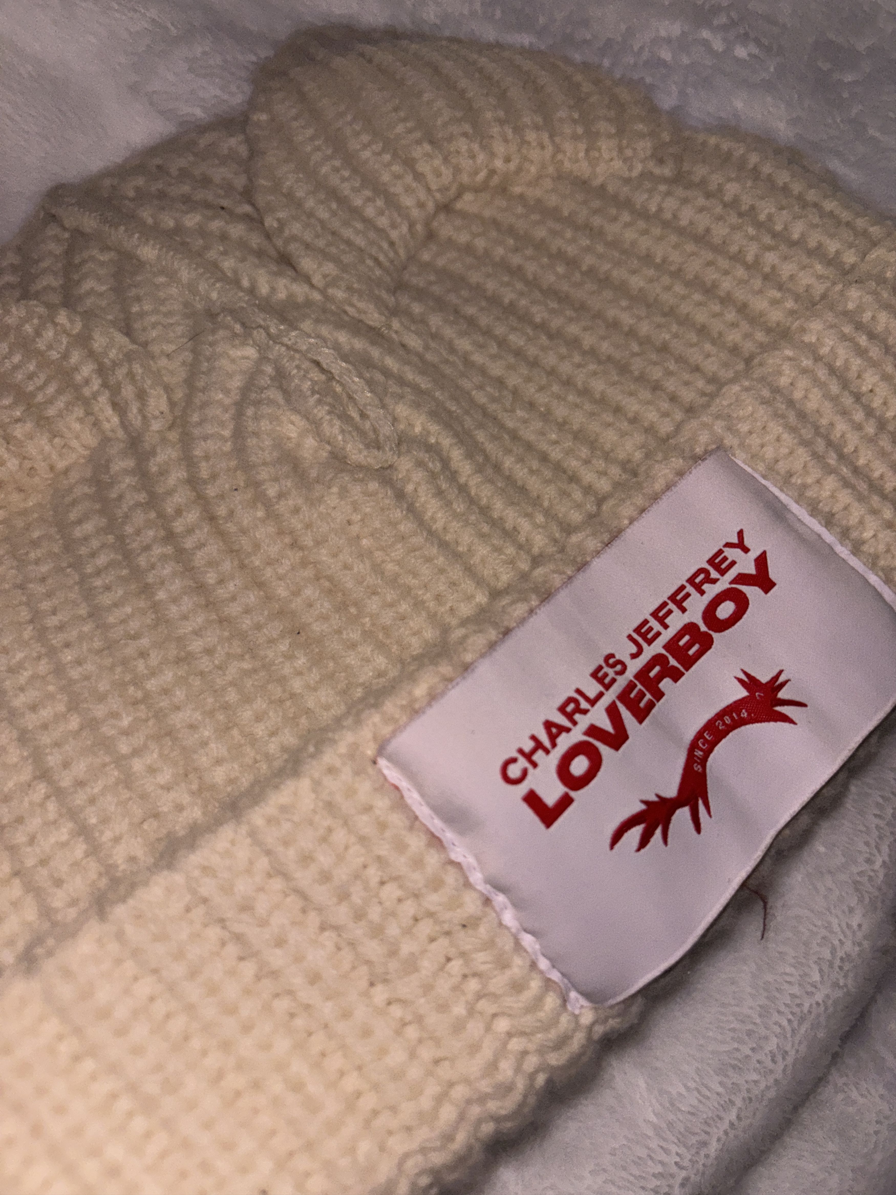 Charles Jeffrey LOVERBOY Charles Jeffrey LOVERBOY Off-White Chunky Ears Beanie Size ONE SIZE - 3 Thumbnail
