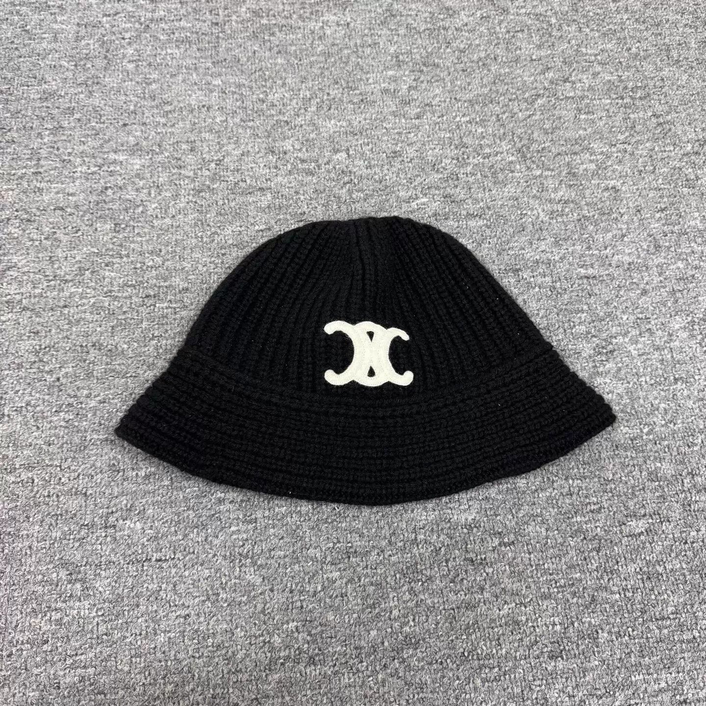 Celine Celine Triomphe Logo Knit Bucket Hat Black & White 99 New Size ONE SIZE - 3 Thumbnail
