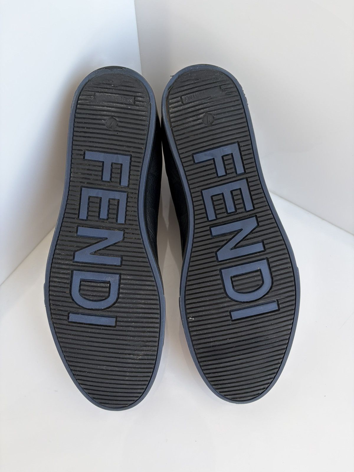 Fendi Fendi FF Black Leather High-Top Sneakers Shoes US8 EU41 Size US 8 / EU 41 - 4 Thumbnail