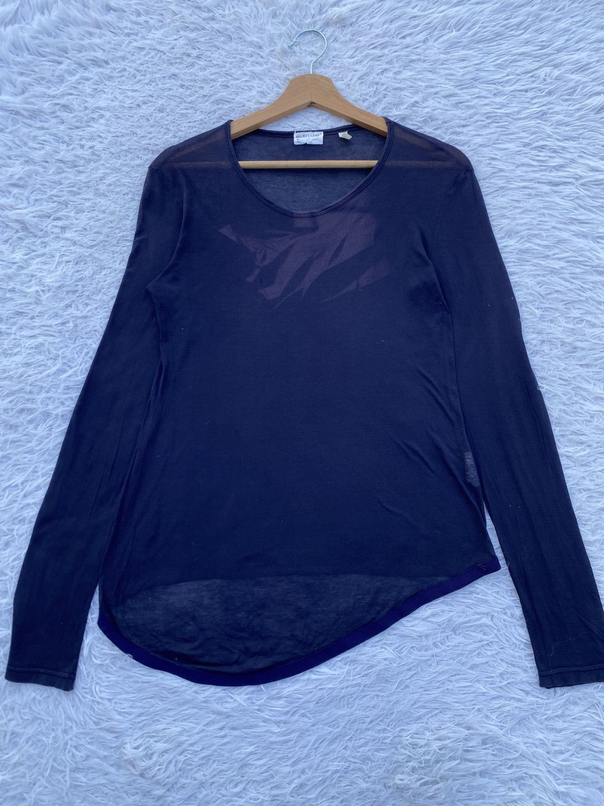 Helmut Lang Rare Vintage Helmut Lang Produced 1998 V mesh Longsleeve Top Size S / US 4 / IT 40 - 4 Thumbnail