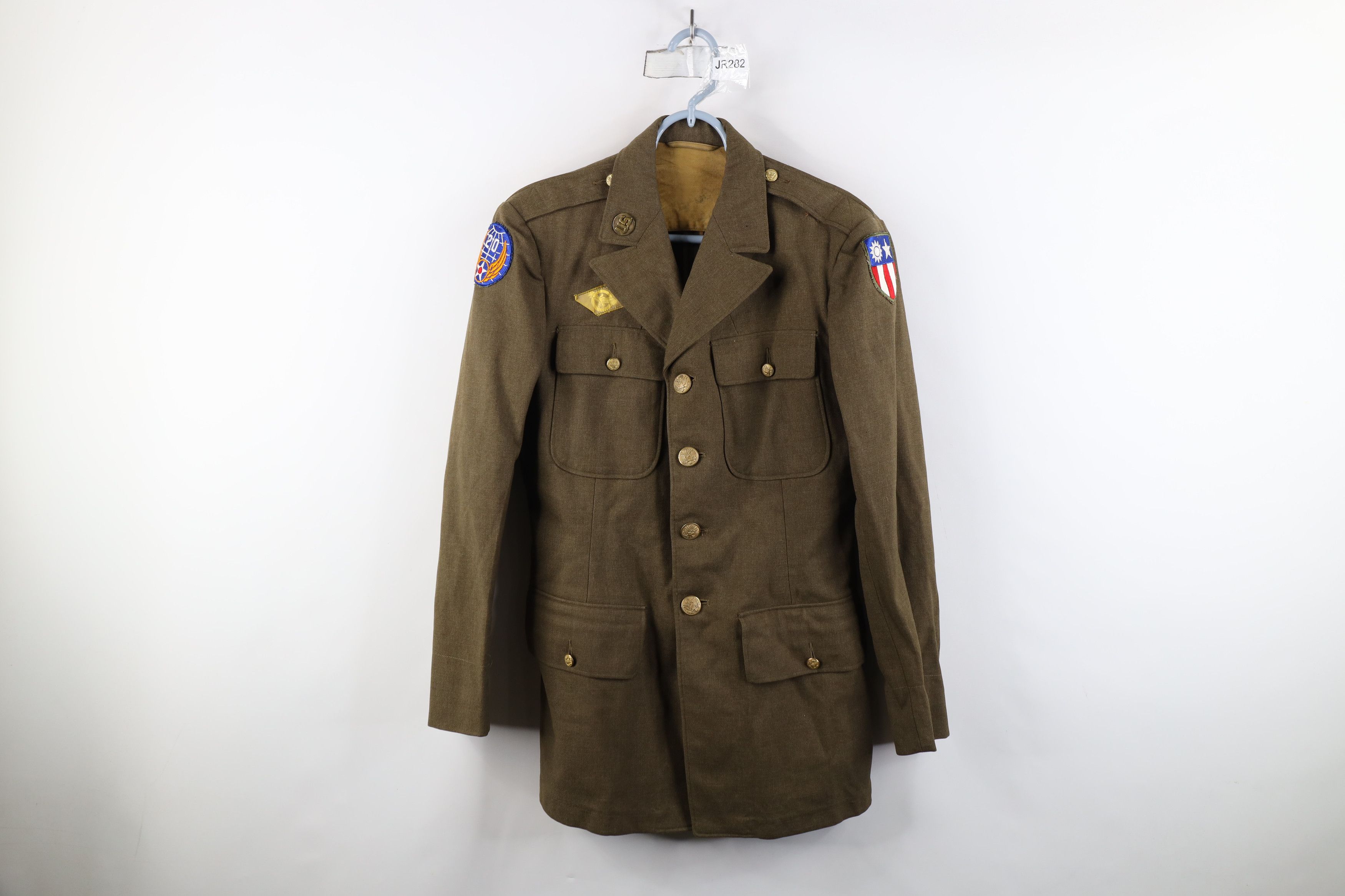 Vintage Vintage 40s WWII China Burma India Wool Officer Jacket USA Size US L / EU 52-54 / 3 - 1 Thumbnail