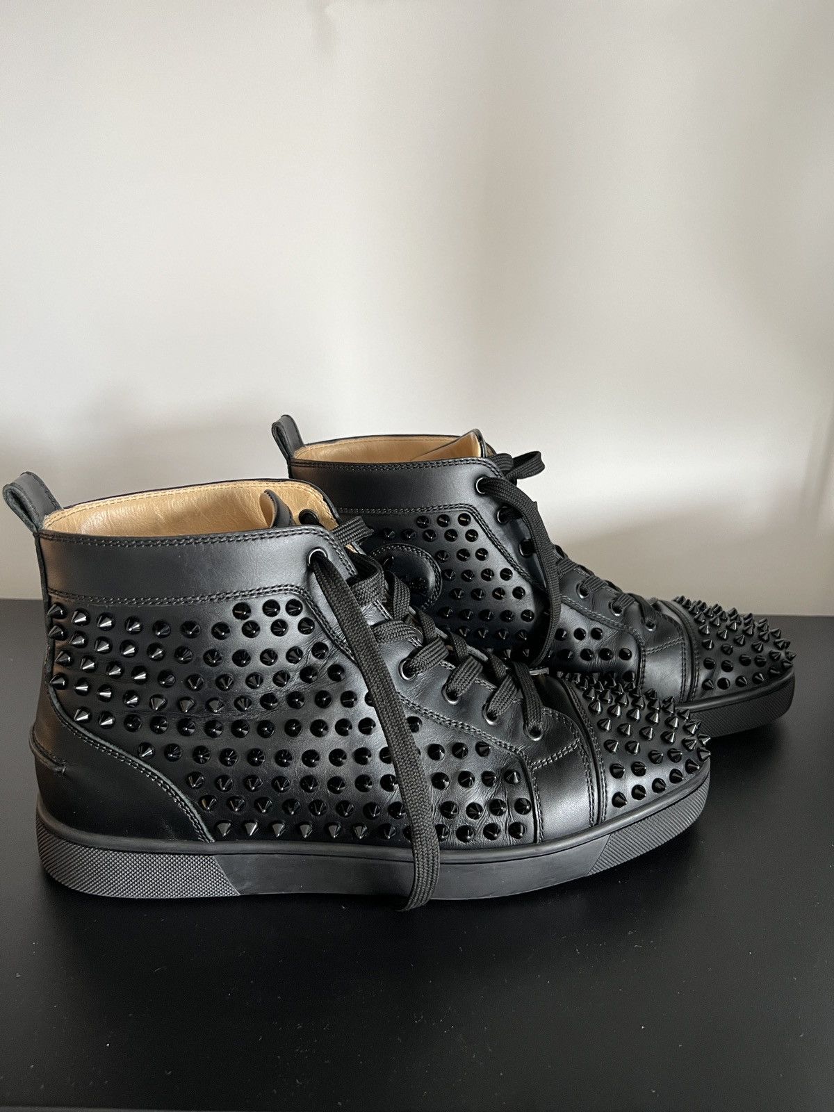 Christian Louboutin Christian Louboutin Black High top Spikes Louis Sneakers Size US 10 / EU 43 - 9 Thumbnail