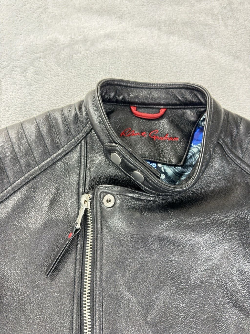 Robert Graham Robert Graham Men's Size Large Black Leather Jacket Size US L / EU 52-54 / 3 - 9 Thumbnail