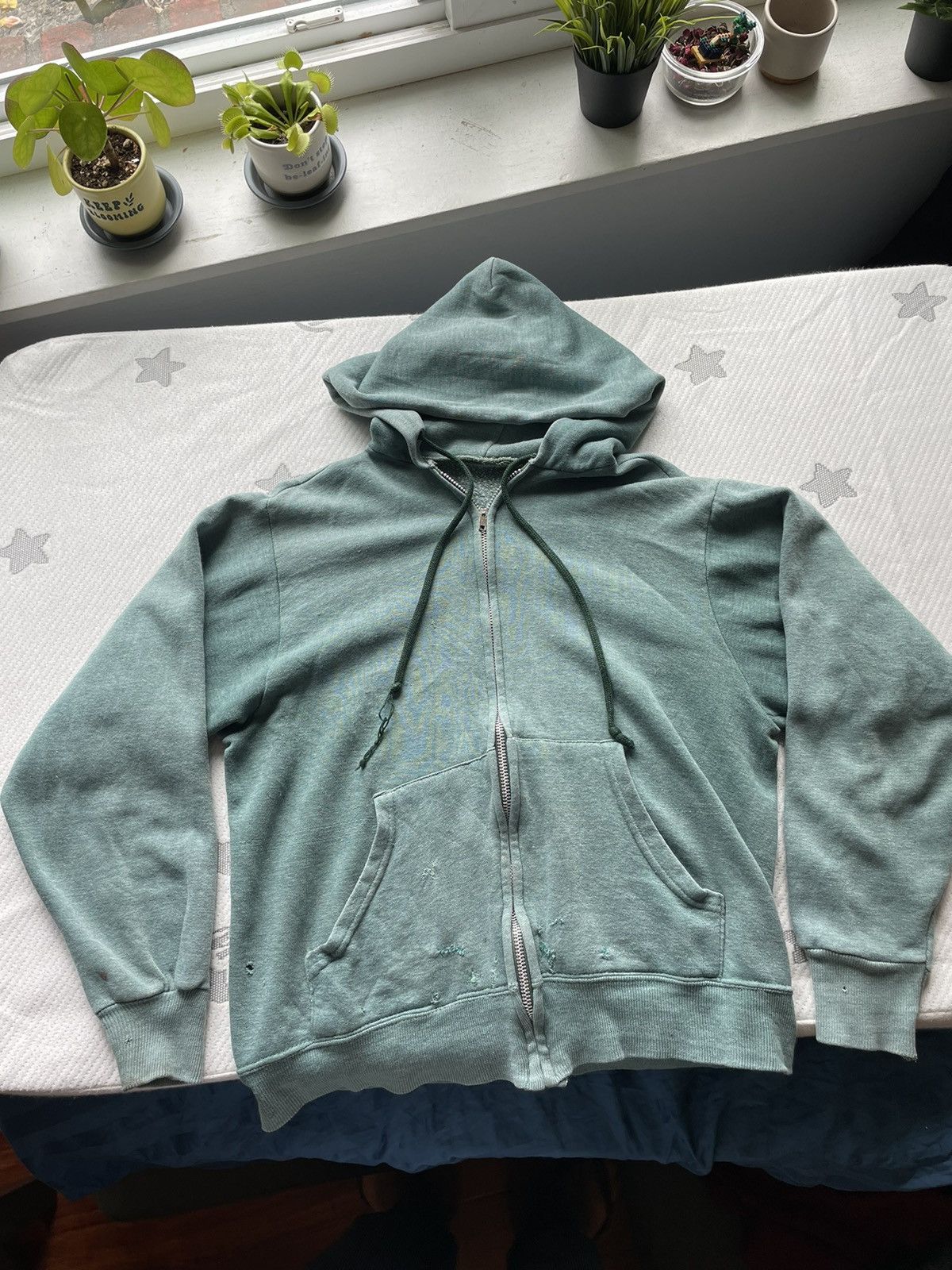 RRL Ralph Lauren Vintage 1950s Faded Green Hoodie Size M Talon Zipper Size US M / EU 48-50 / 2 - 4 Thumbnail