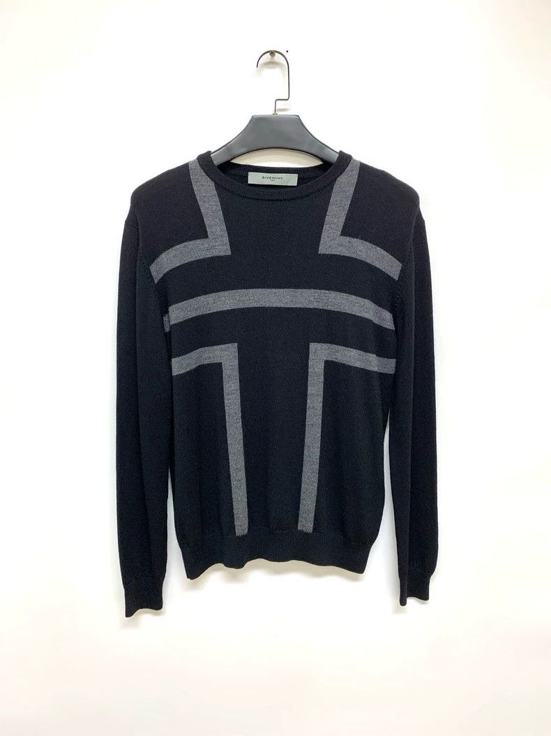 Givenchy Givenchy Black and gray striped wool knitted sweater, size Size US L / EU 52-54 / 3 - 1 Thumbnail