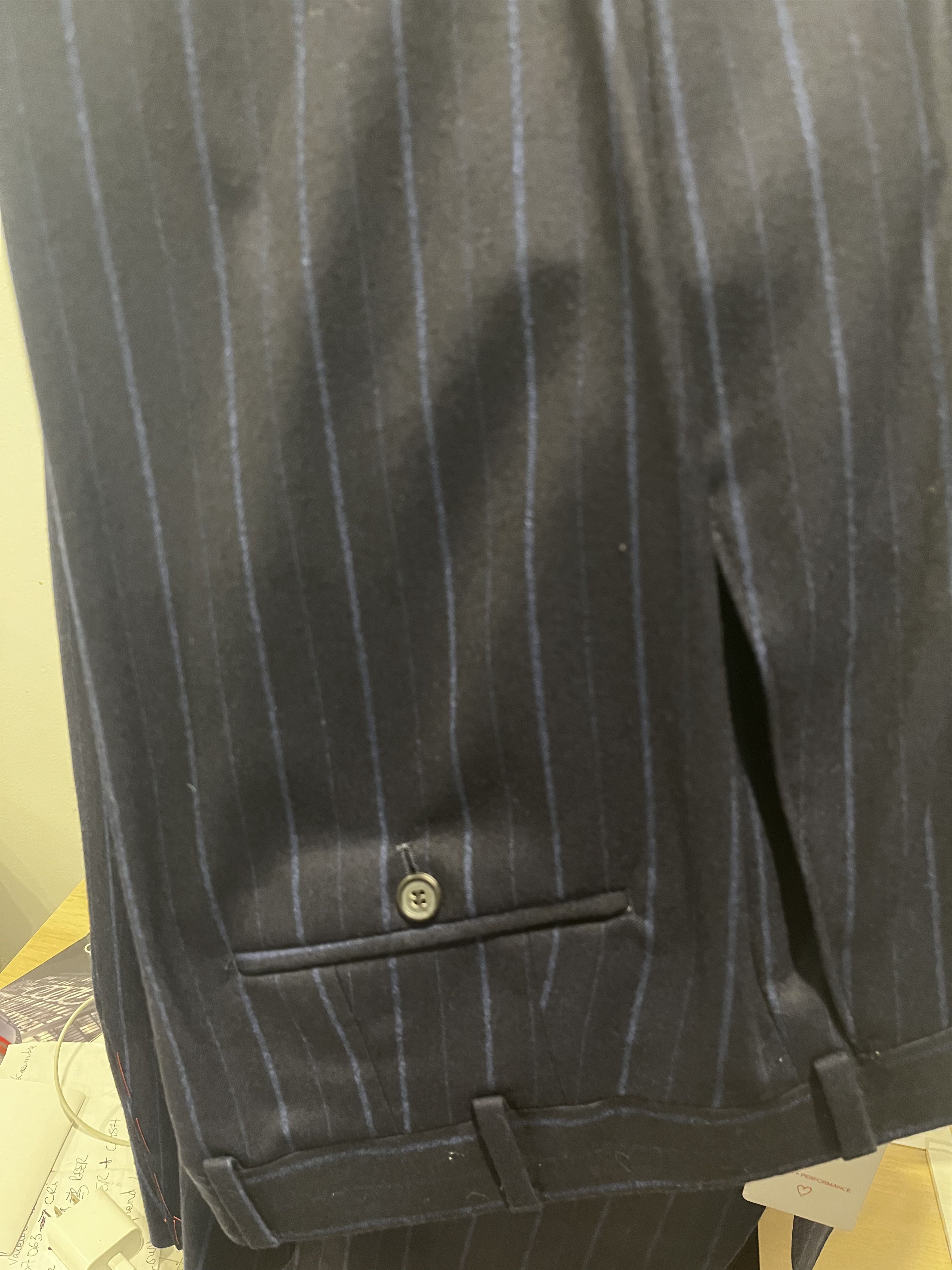 Samuelsohn Brand new Samuelsohn 2 piece luxury suit striped wool blue Size 42L - 12 Thumbnail