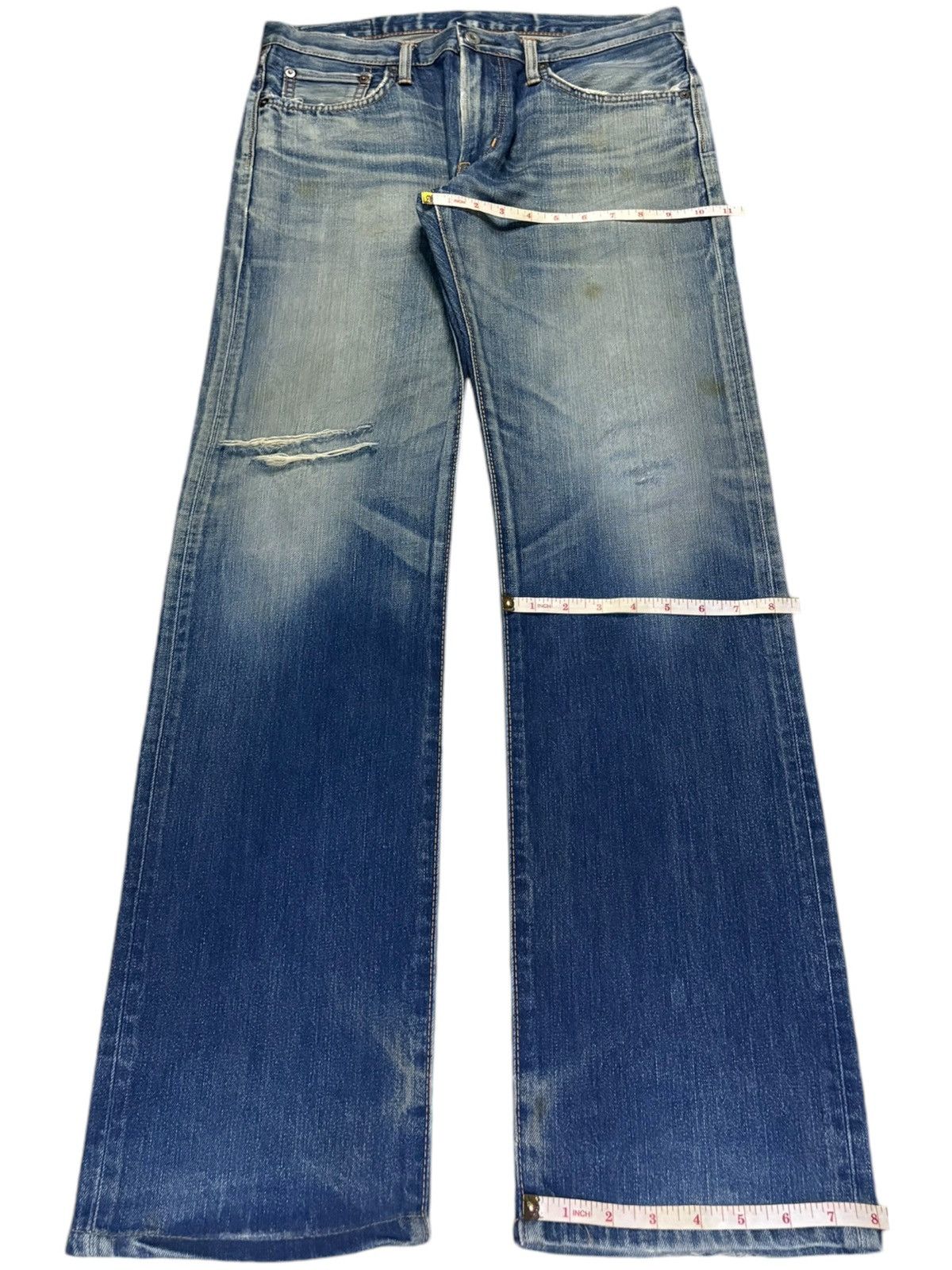 Edwin × Japanese Brand Vintage Japanese Edwin Mud Wash Distressed Loose Jeans Size US 33 - 14 Thumbnail