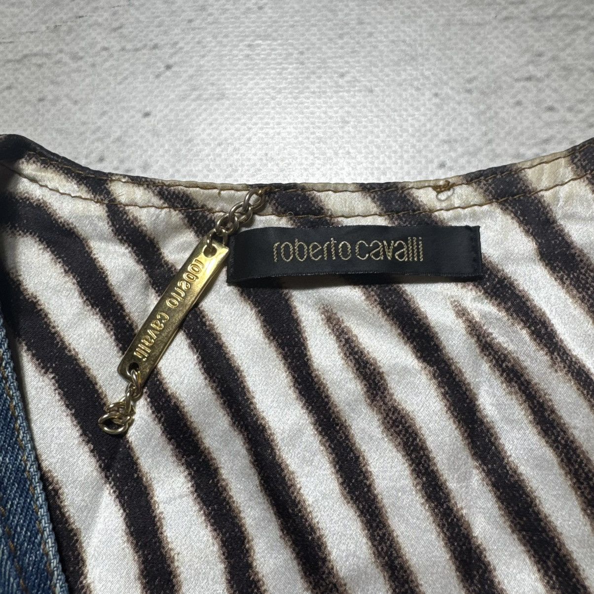 Roberto Cavalli light denim vest roberto cavalli big logo tigers pattern Size S / US 4 / IT 40 - 5 Thumbnail