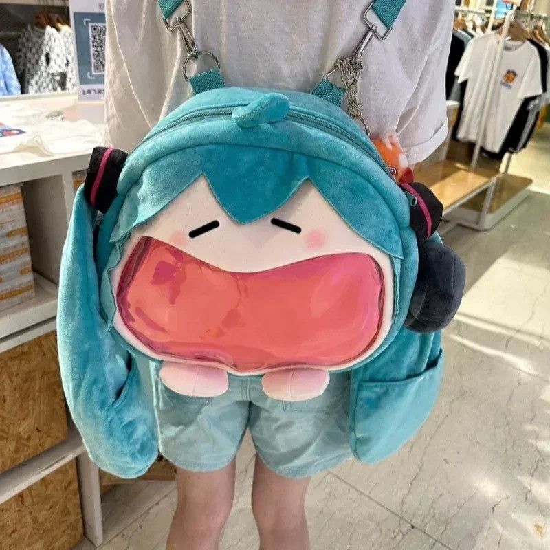 Vintage Kawaii Anime Hatsune Miku Cosplay Plush Backpack Size ONE SIZE - 1 Thumbnail