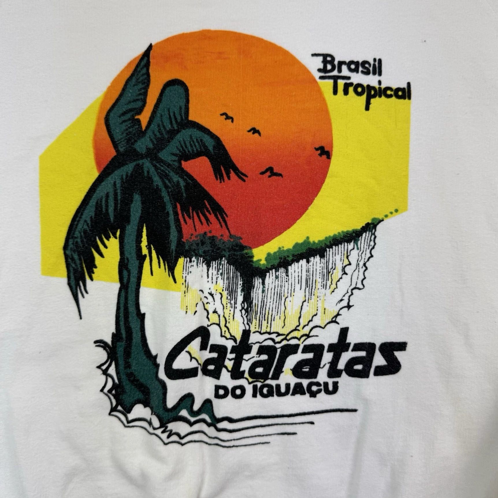Vintage Vintage Brazil Waterfall Sweatshirt Adult Large White Cataratas Do Iquacu 1980s Size US L / EU 52-54 / 3 - 2 Thumbnail