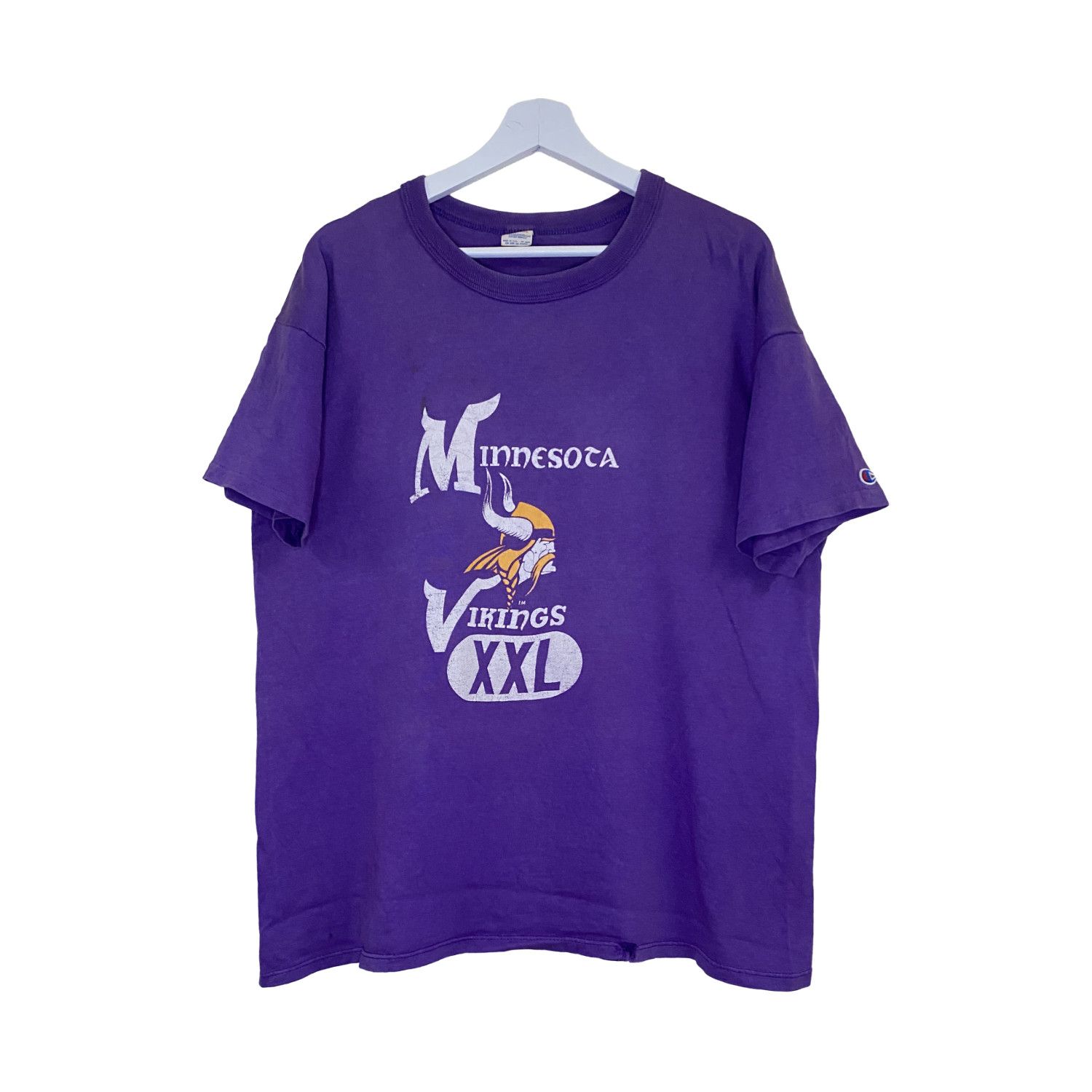 Vintage 90s Minnesota Vikings Champion XXL Spellout NFL Vintage Tee Size US XL / EU 56 / 4 - 1 Thumbnail