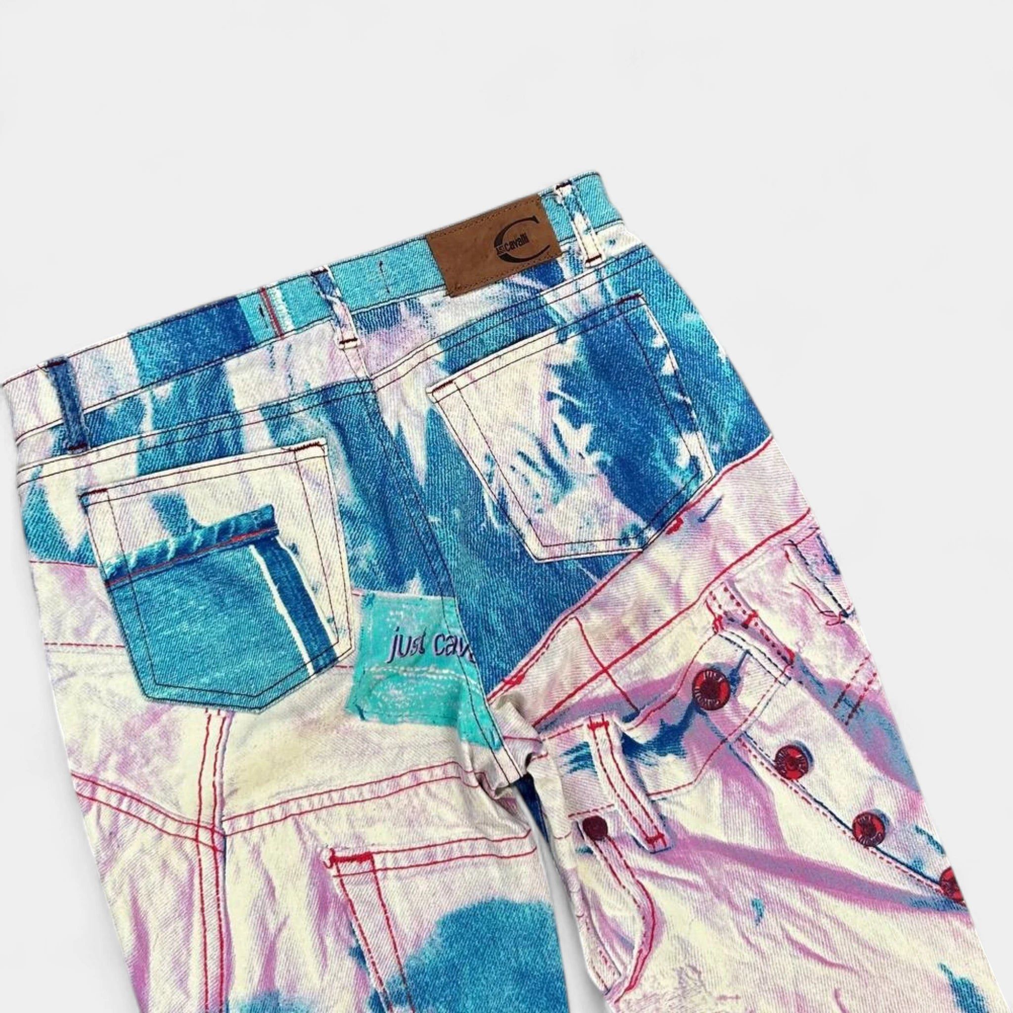 Roberto Cavalli Cavalli 2000's Tie-Dye Printed Denim Pants Size US 29 - 5 Thumbnail