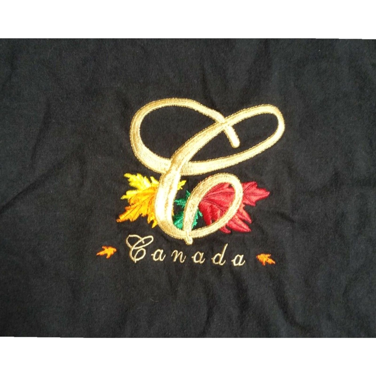 Fruit Of The Loom VINTAGE Fruit of the Loom Mens XL Black Short Sleeve T Shirt 90s Canada Embroidered Tourist Vacation Cotton Size US XL / EU 56 / 4 - 2 Thumbnail