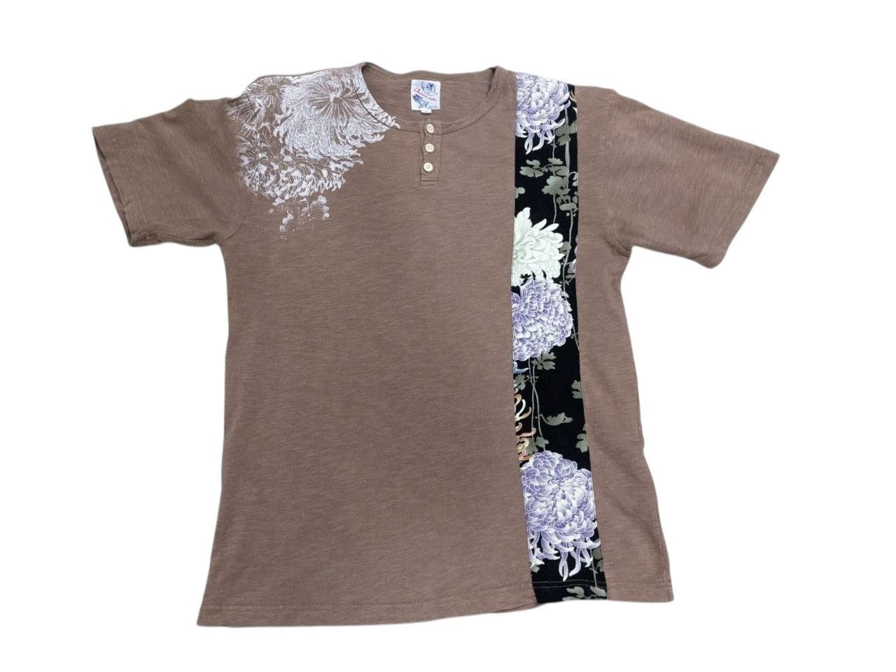Japanese Brand ONIWA SOTO SUN SURF HAWAII ALOHA WOODEN BUTTON UP HYBRID TEE Size US M / EU 48-50 / 2 - 1 Thumbnail