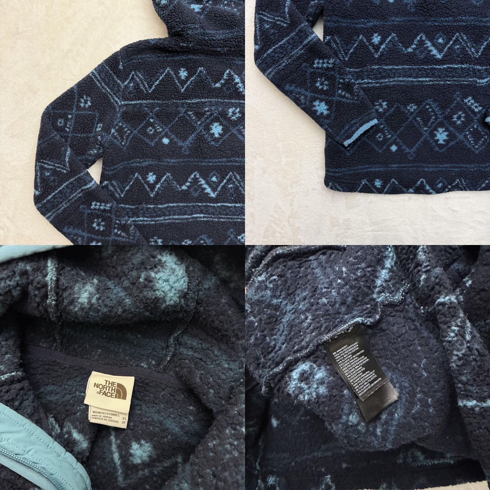The North Face The North Face Sweater Womens XS Blue Fleece Hooded Half Zip Pullover Elbow Pads Size XS / US 0-2 / IT 36-38 - 9 Thumbnail