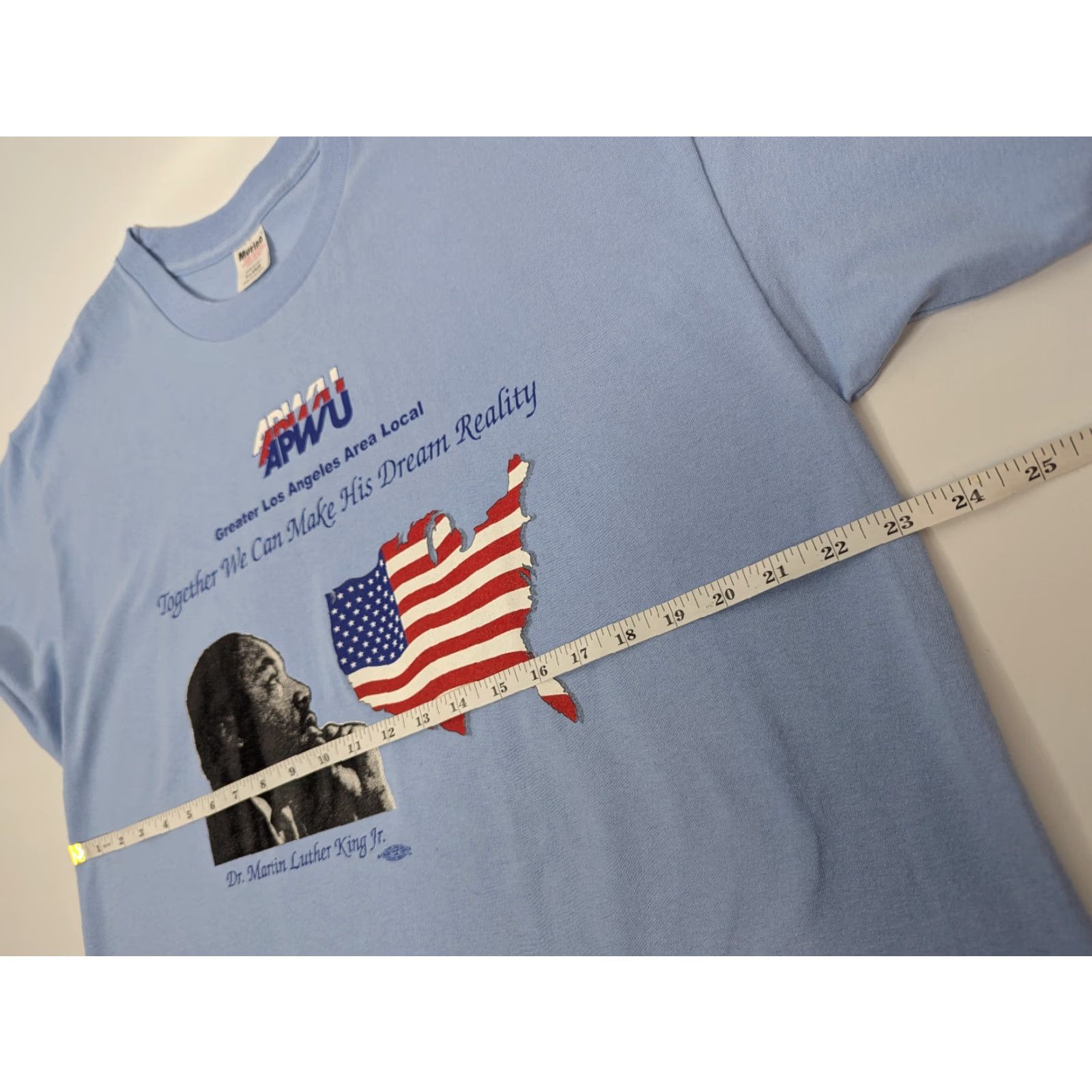 Vintage VINTAGE Murina T-Shirt - APWU American Postal Workers Union MLK LA Logo 80s Cotton Crew Neck Short Sleeve XL Mens Blue Size US XL / EU 56 / 4 - 6 Thumbnail