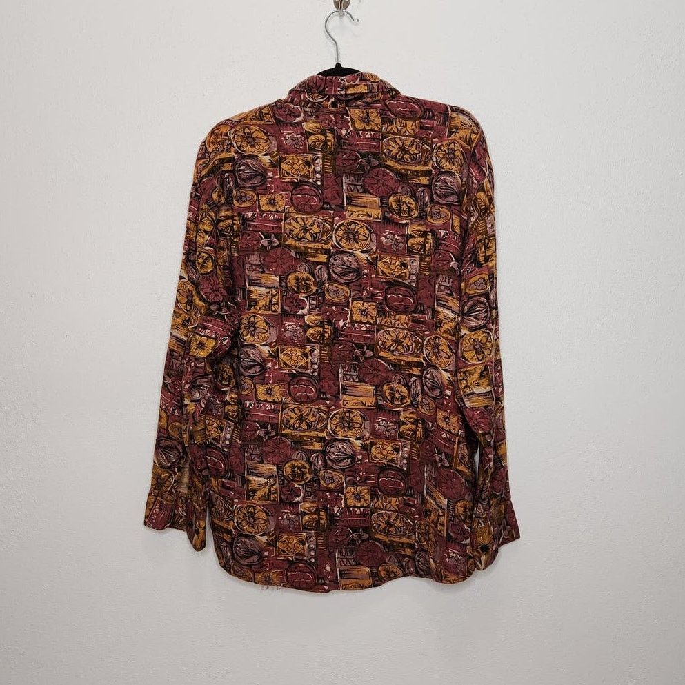 Vintage Vintage Rayon Button Shirt Large Margucci Floral Flowers Art Size US L / EU 52-54 / 3 - 5 Thumbnail